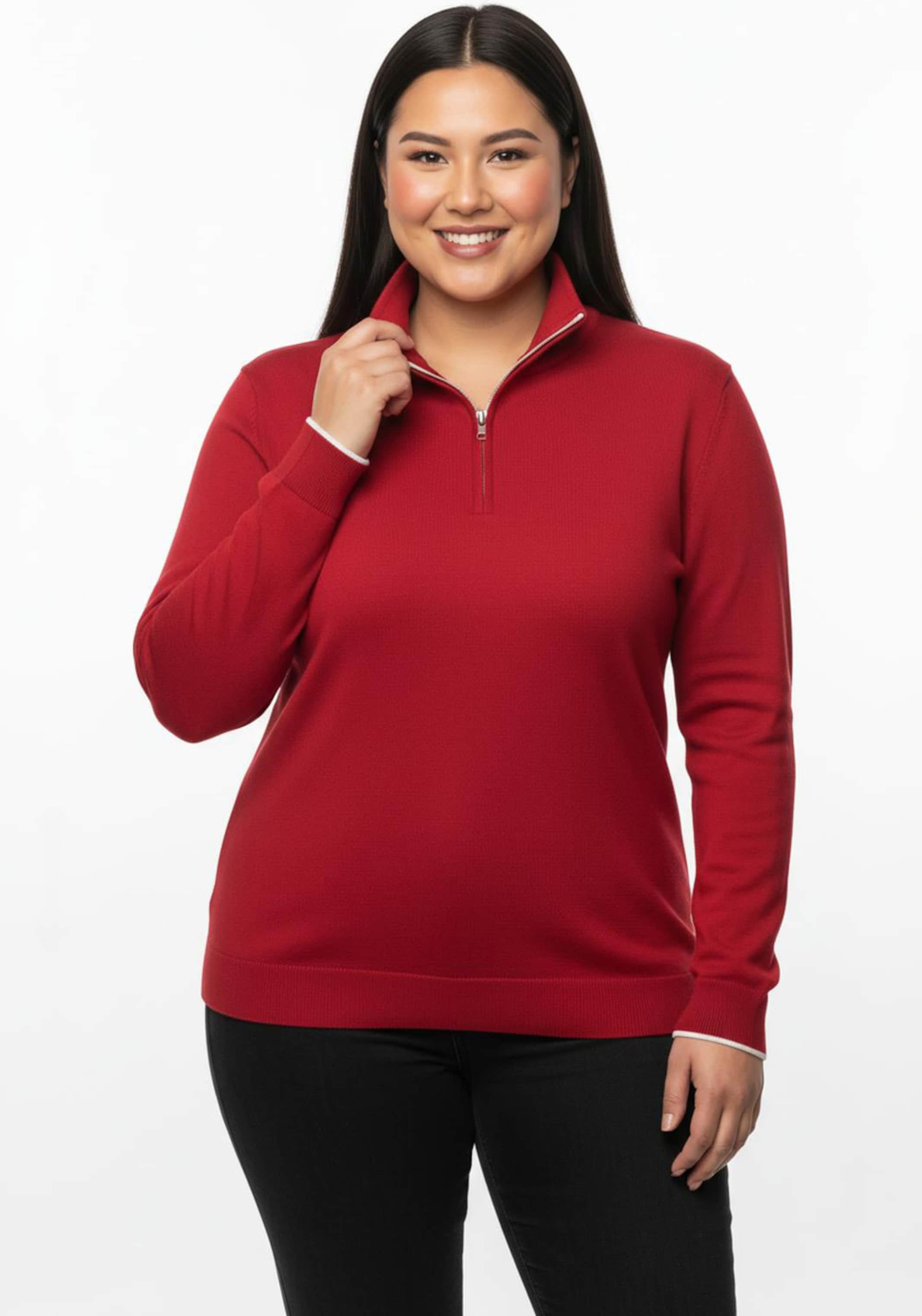 Sheego Troyer mit kurzem Reißverschluss