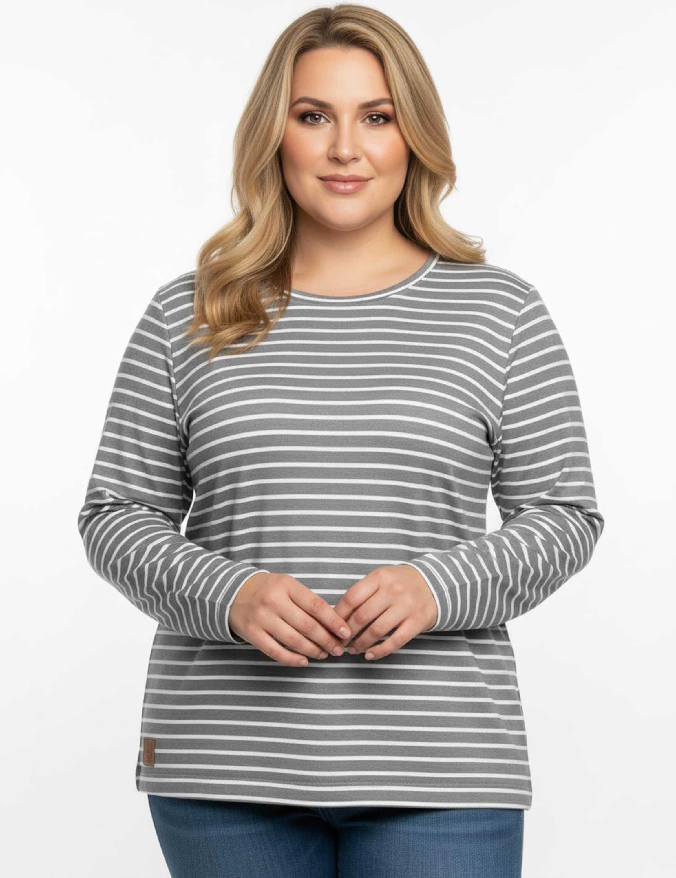 Sheego Sweatshirt im Ringel-Dessin