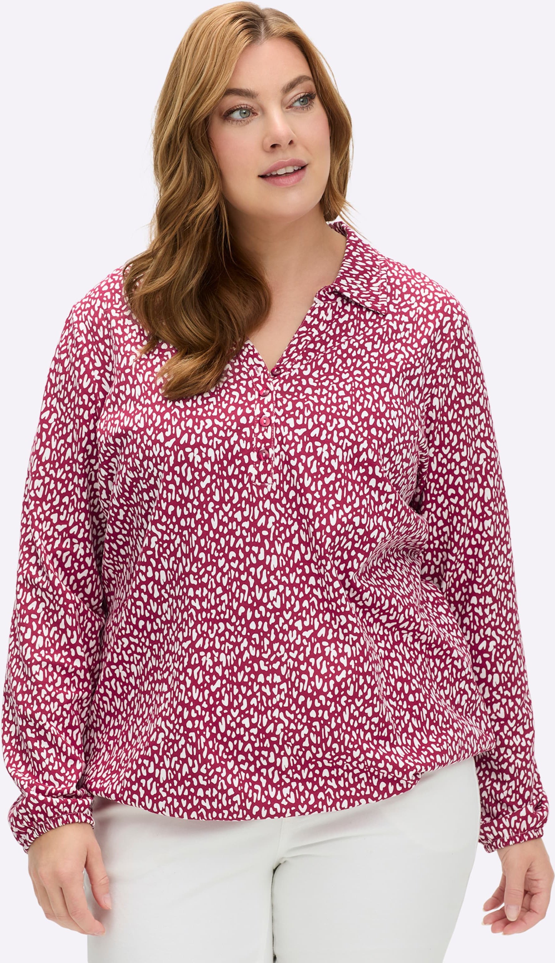 Thumbnail - Sheego Langarmshirt mit Gummibündchen, bedruckt