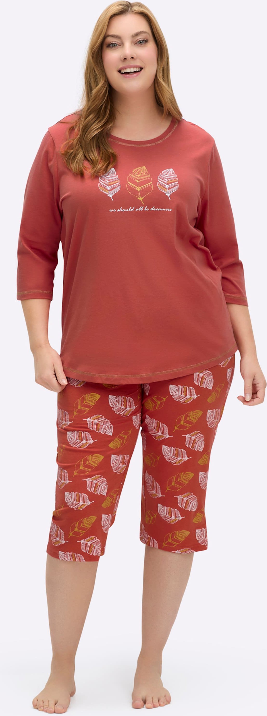 Sheego Schlafanzug mit Glanz-Effekten