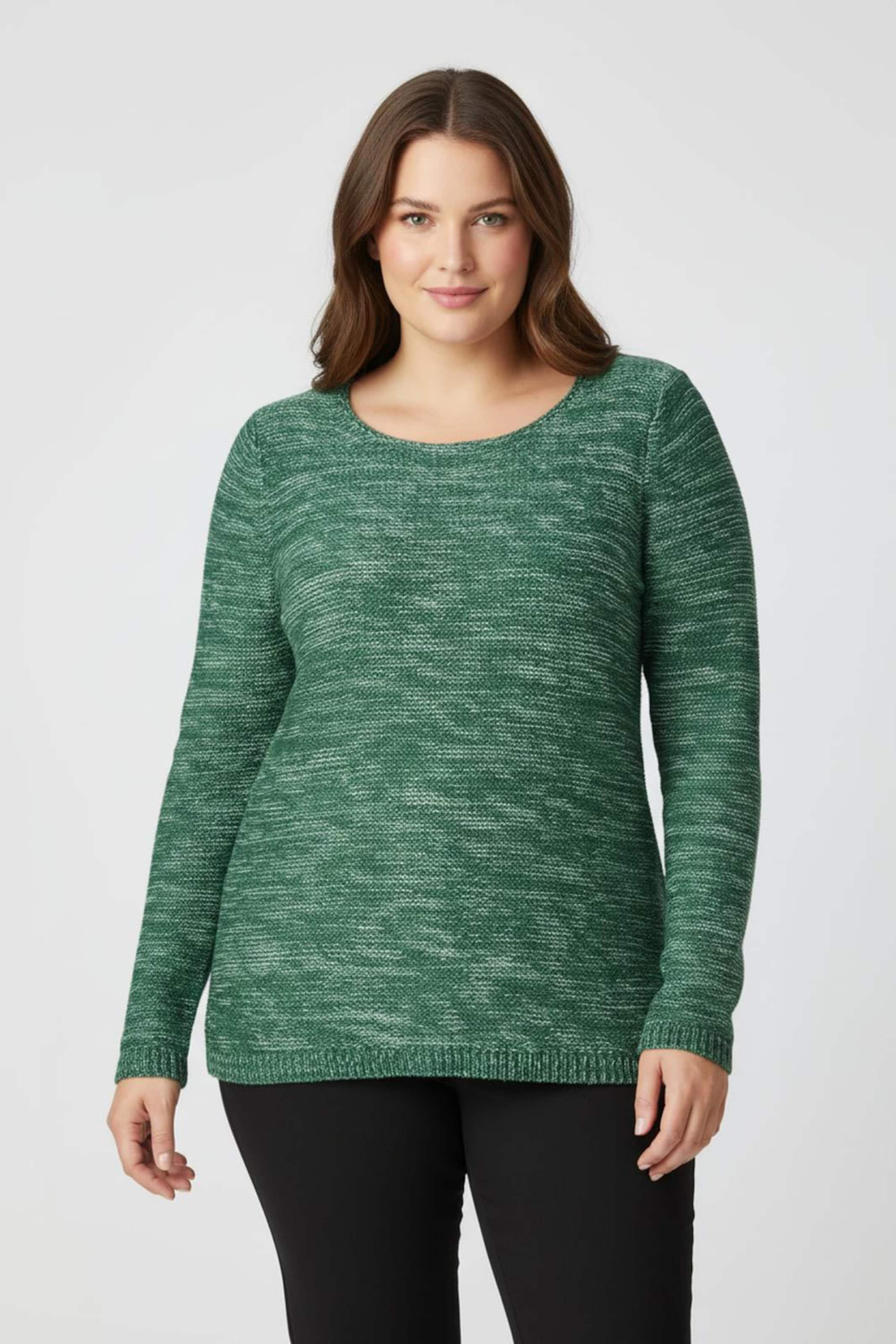 Thumbnail - Sheego Rundhalspullover aus Melange-Strick