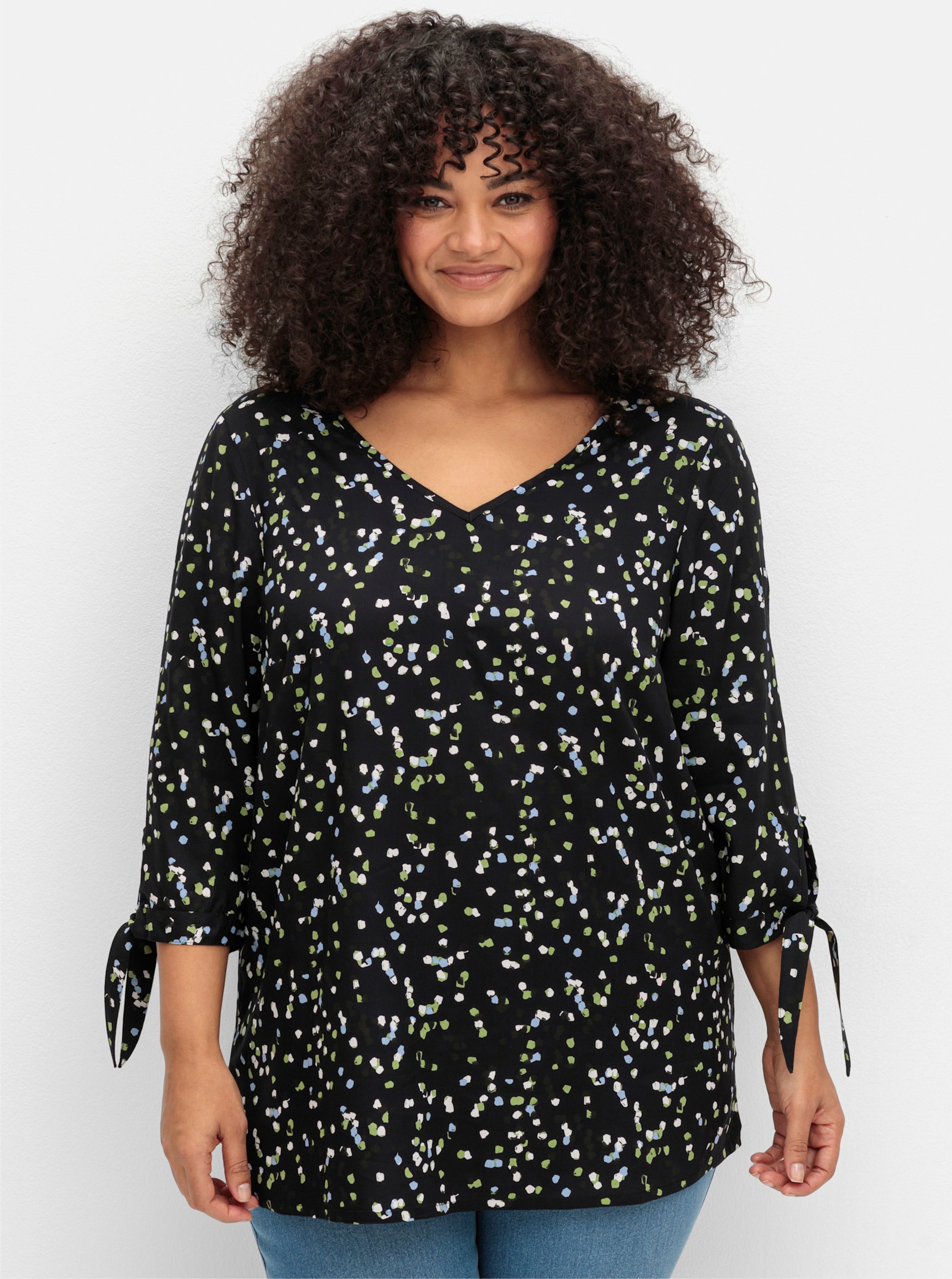 Sheego Tunika mit Bindeband am Ärmel