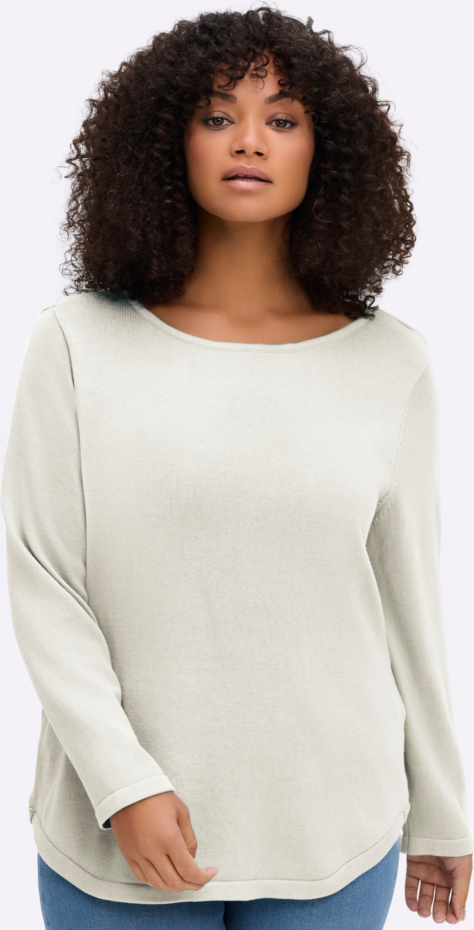 Sheego Rundhalspullover mit U-Boot-Ausschnitt