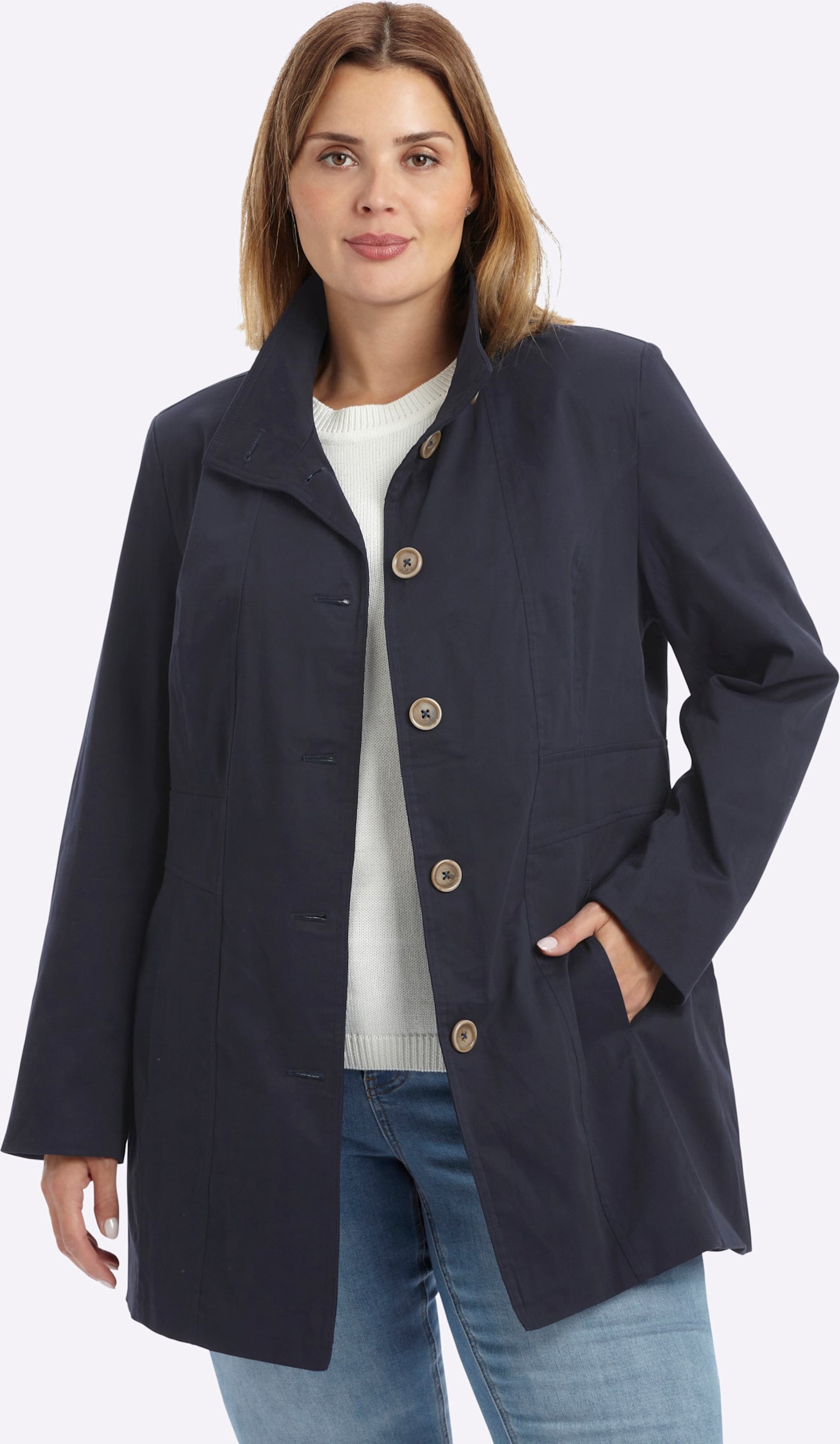 Sheego Jacke mit variablem Kragen