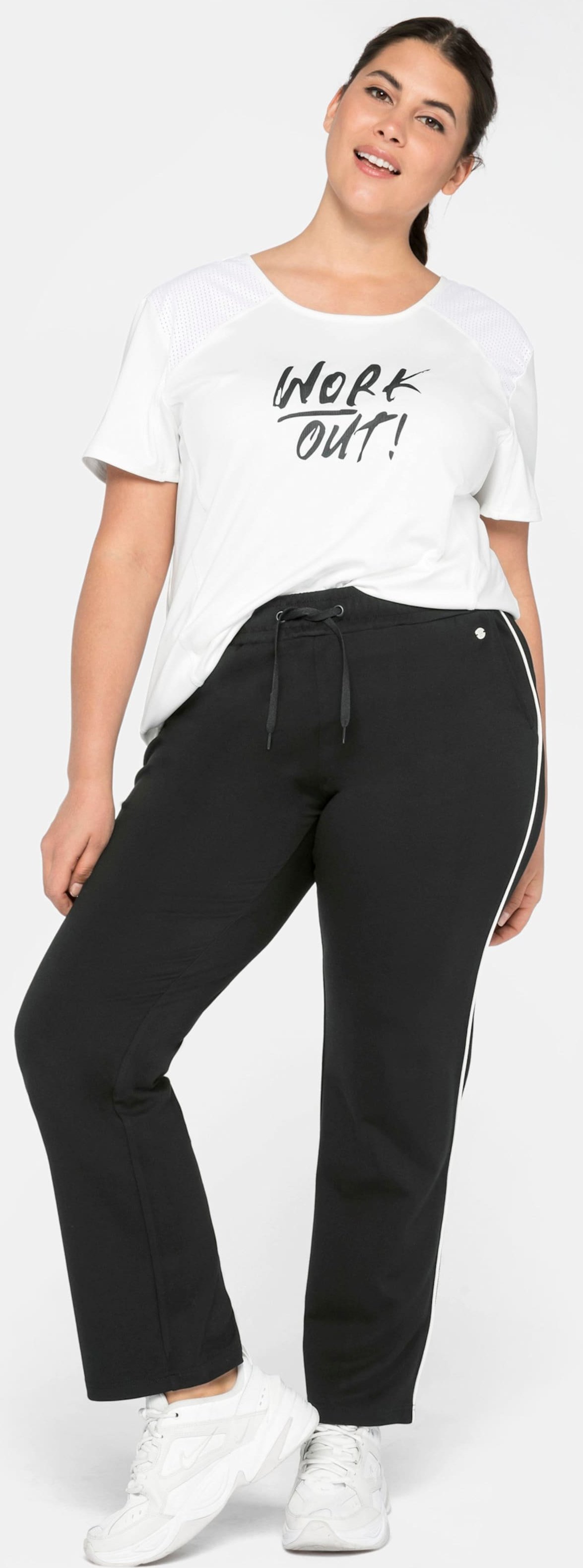 Sheego Jogginghose mit Kontrastpaspel