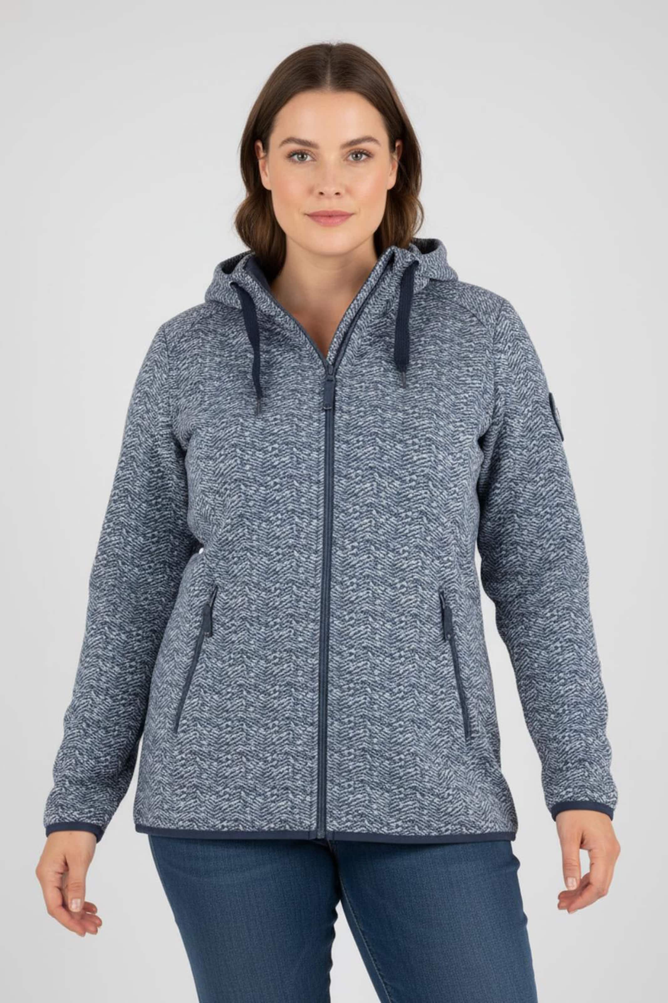 Sheego Kapuzenfleecejacke mit abnehmbarer Kapuze