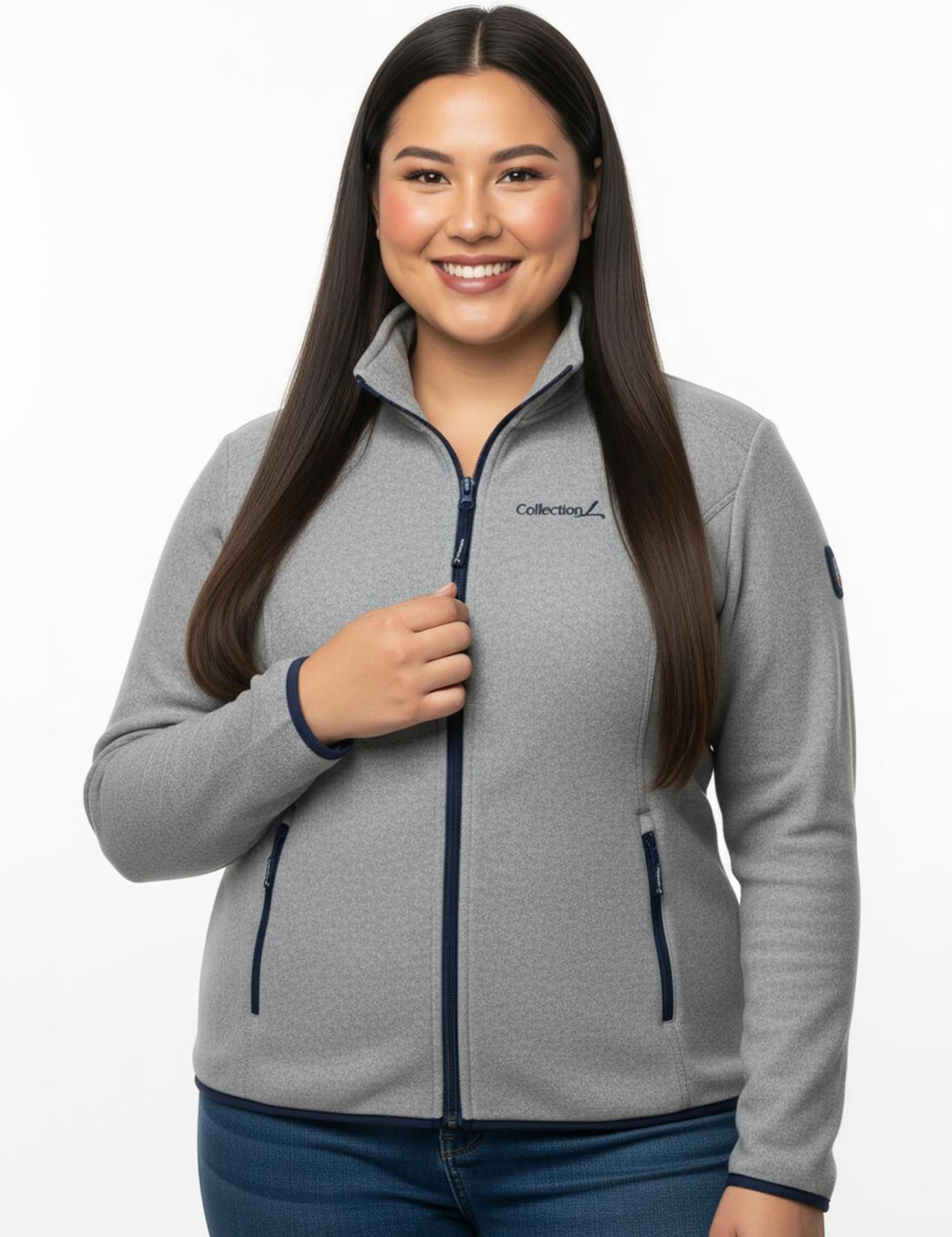 Sheego Fleecejacke mit Stickerei