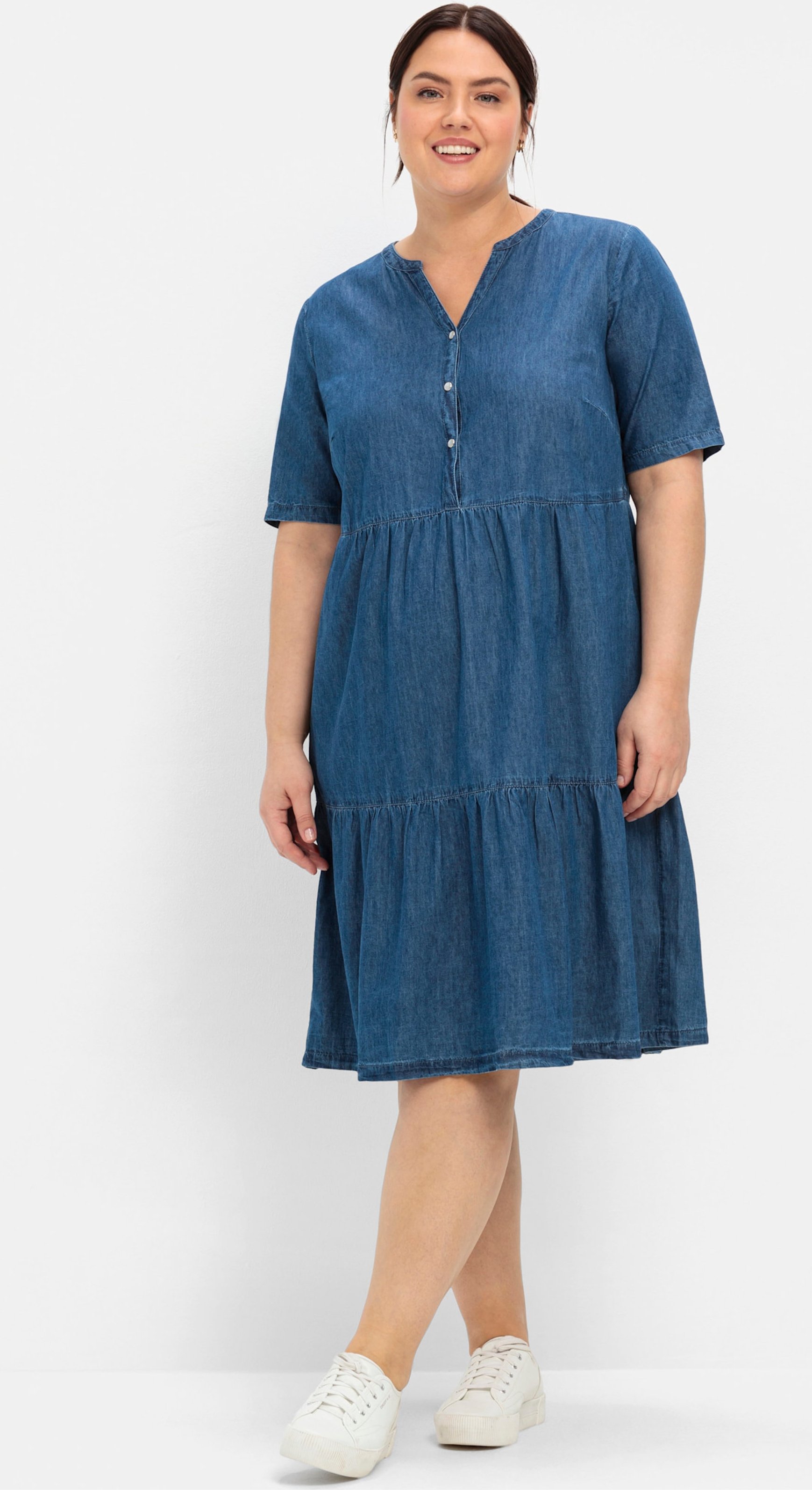 Sheego Jeanskleid mit Volants