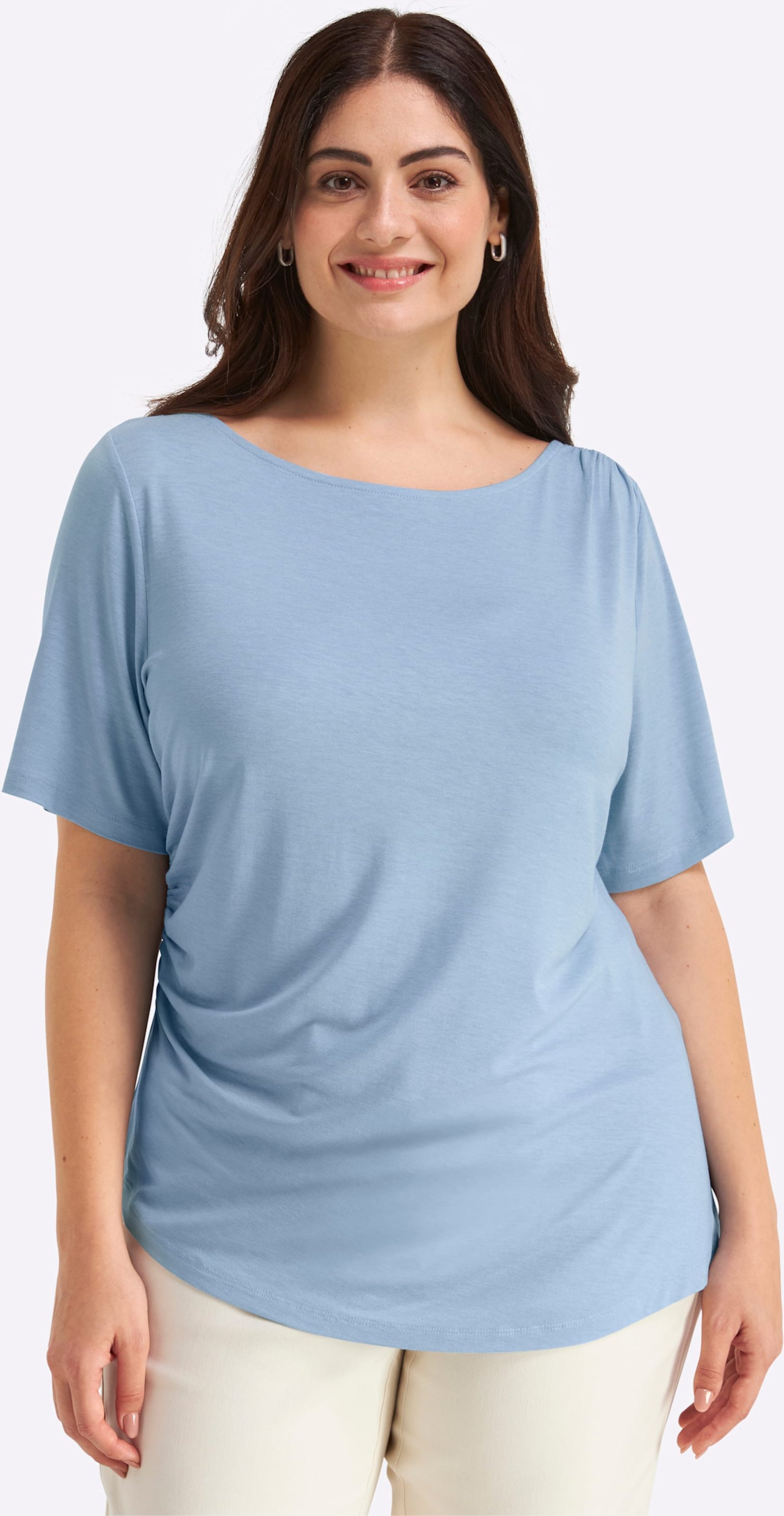 Sheego Shirt mit Drapierungen in der Taille