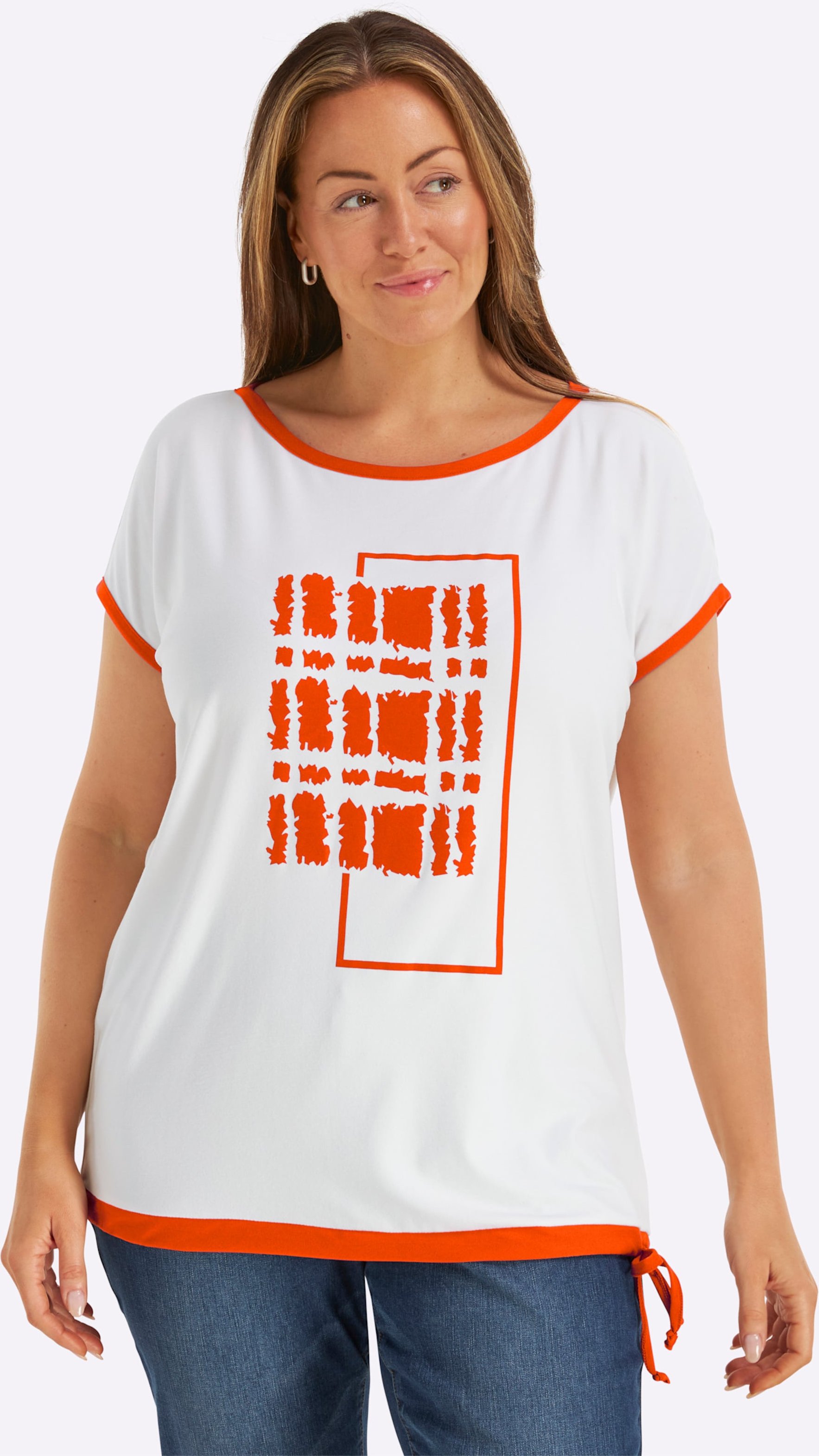 Sheego Print-Shirt mit U-Boot-Ausschnitt