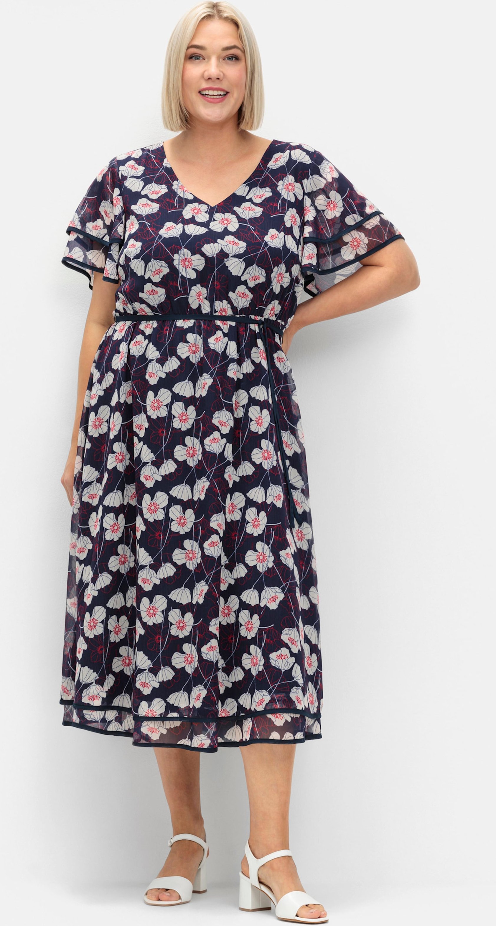 Sheego Blumenkleid aus Chiffon