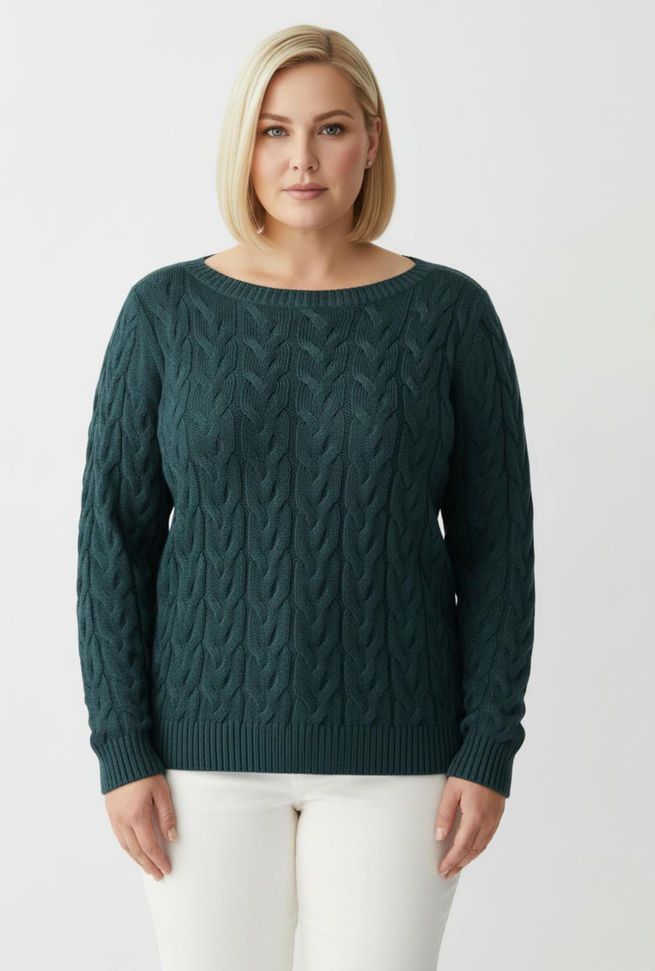 Sheego Pullover mit U-Boot-Ausschnitt