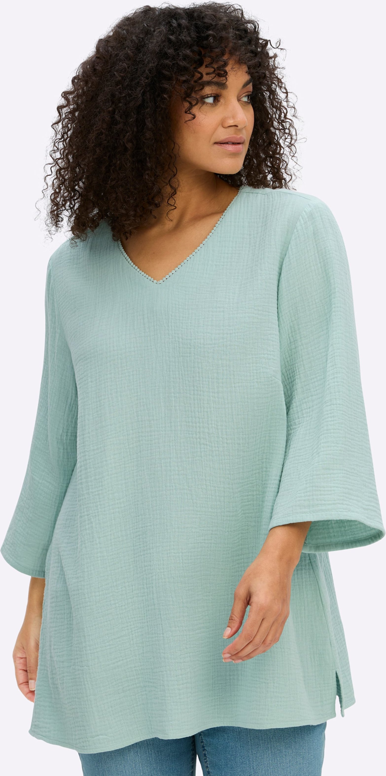 Sheego Tunika aus Musselin, in A-Linie