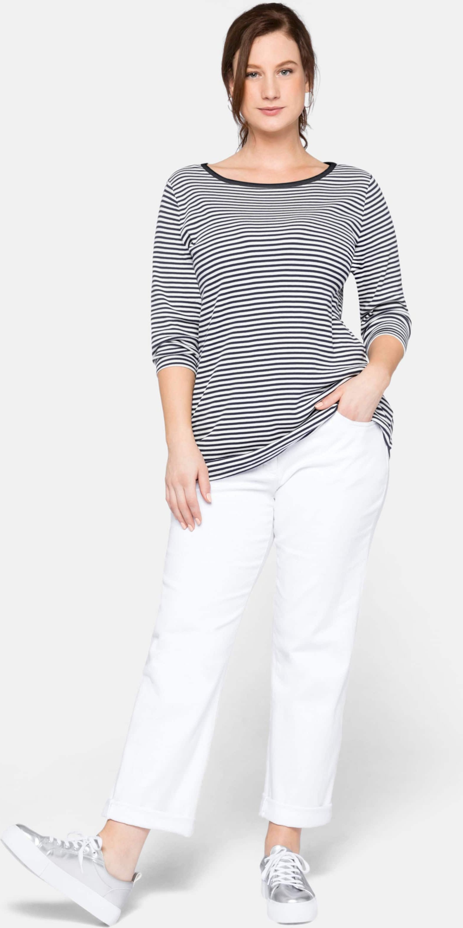 Sheego Ringelshirt mit 3/4-Arm