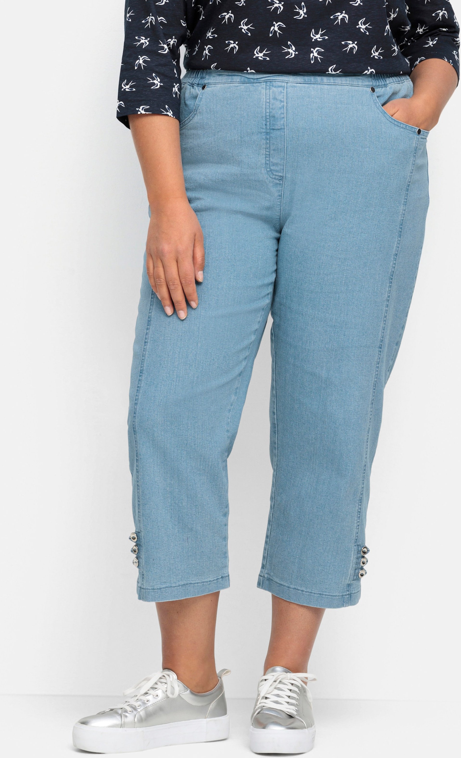 Sheego 7/8-Jeans mit Zierriegel am Abschluss