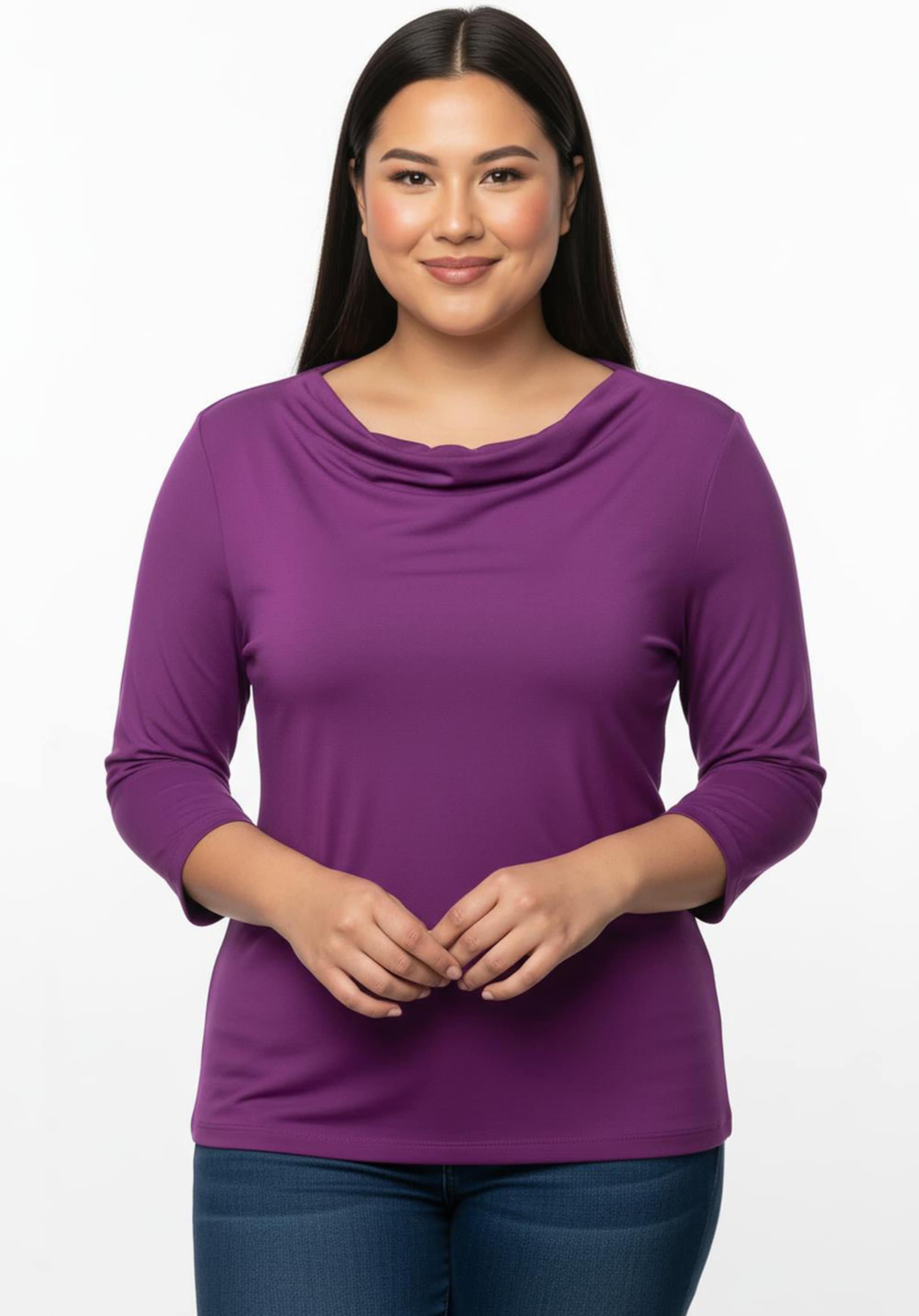 Thumbnail - Sheego Wasserfallshirt mit 3/4-langen Ärmeln