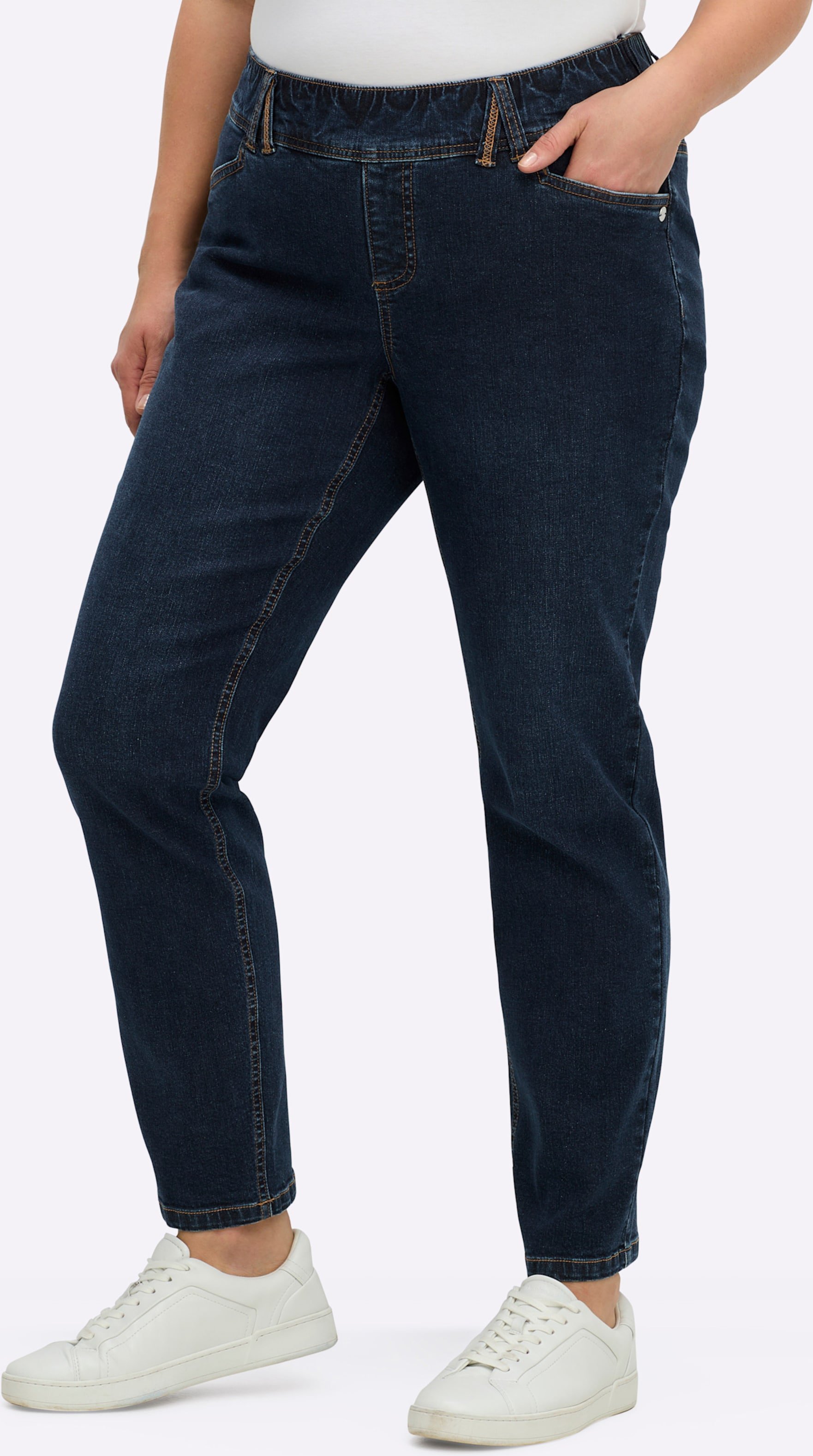 Sheego Jeans schmal, mit Dehnbund hinten