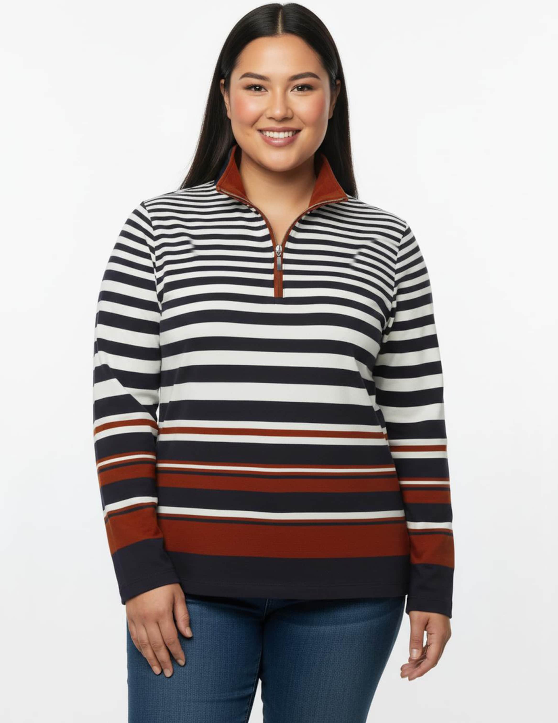 Sheego Sweatshirt im Streifen-Dessin