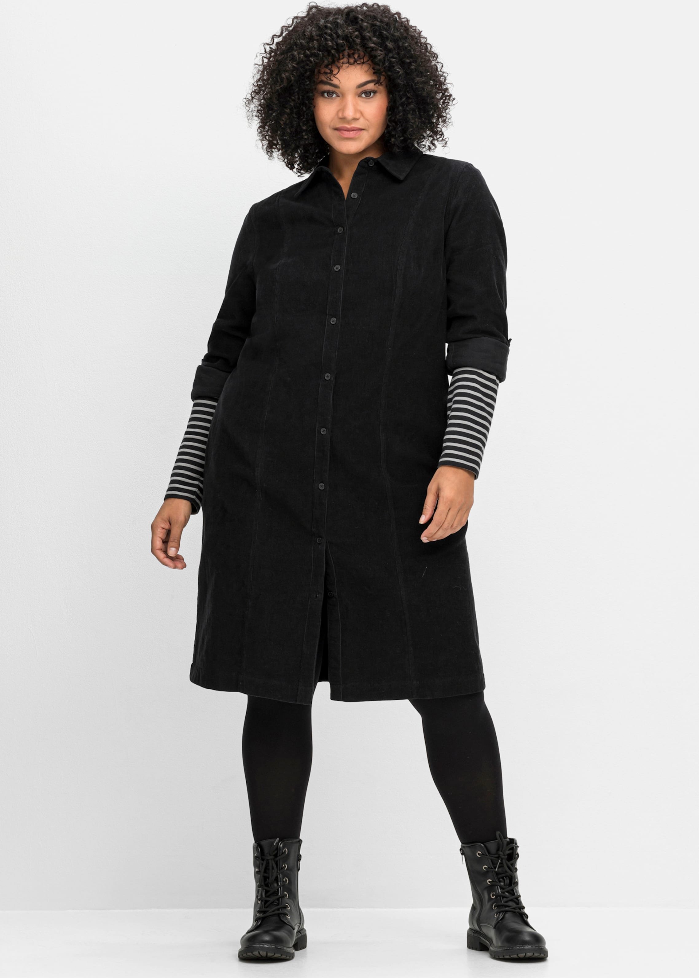 Sheego Hemdblusenkleid aus weichem Cord