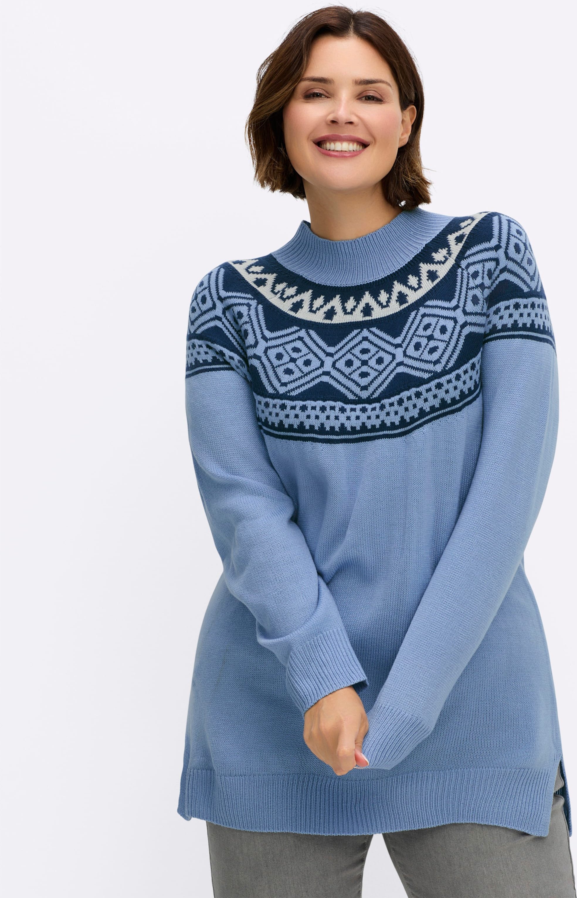 Sheego Longpullover mit Norwegermuster