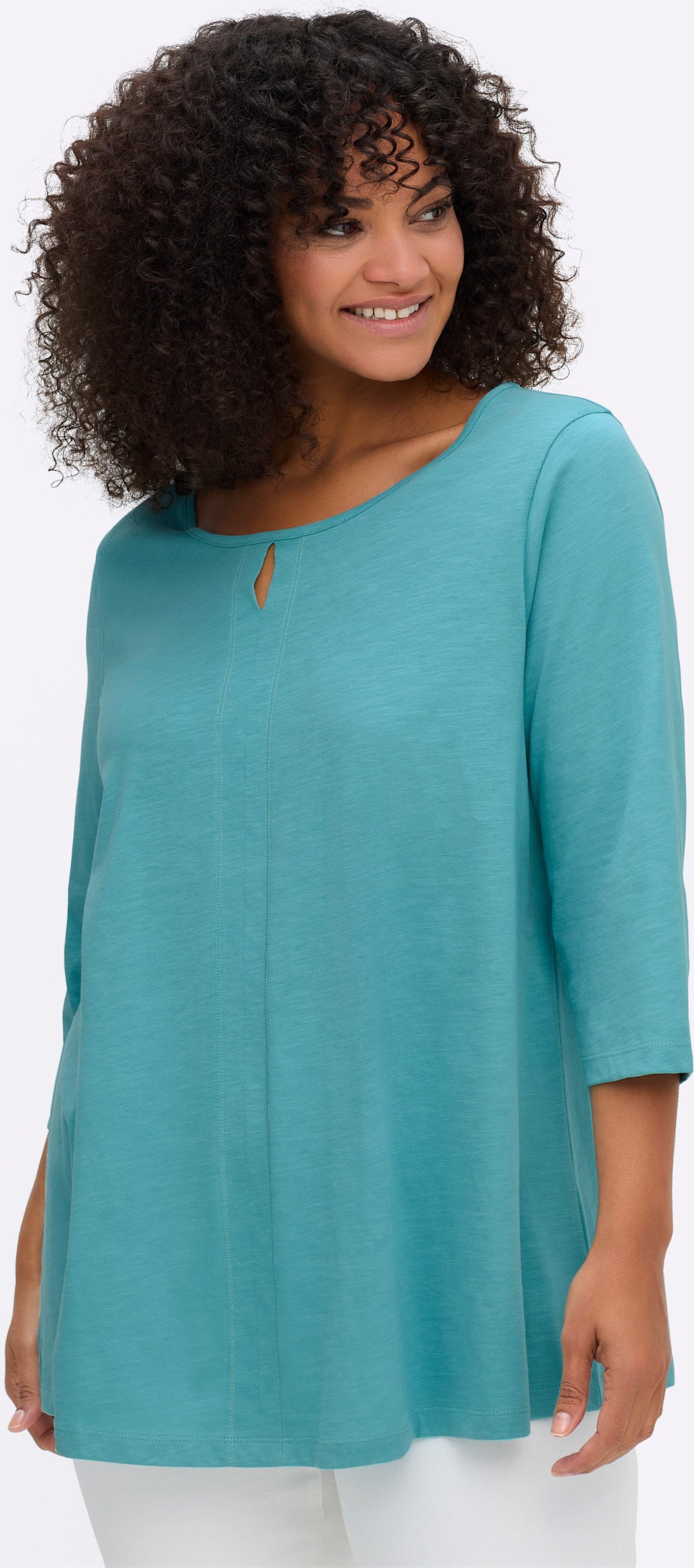 Sheego 3/4-Arm-Shirt mit Cut-out vorn