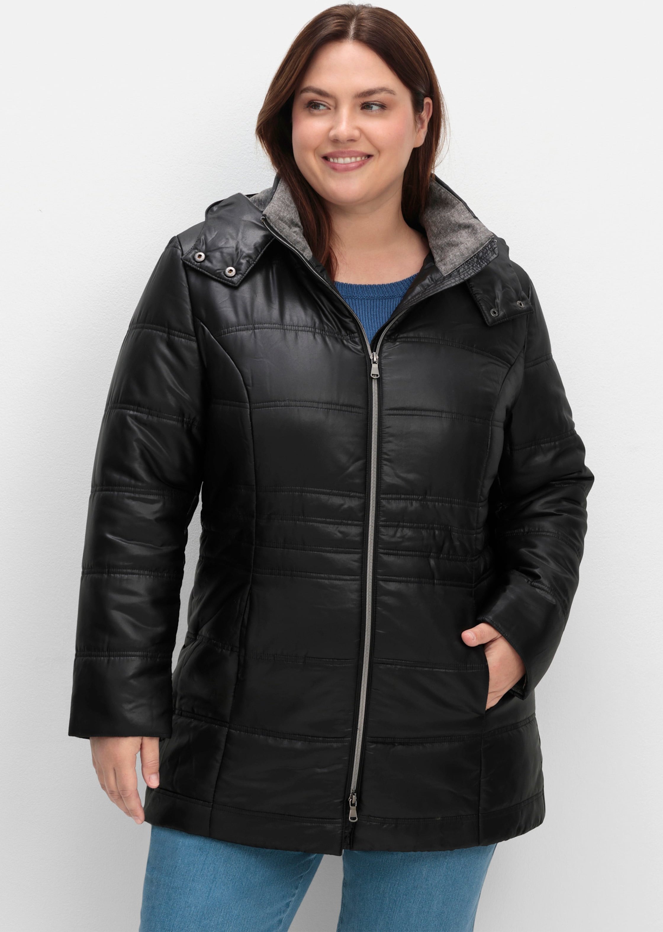 Sheego Longjacke mit 2-Wege-Reißverschluss