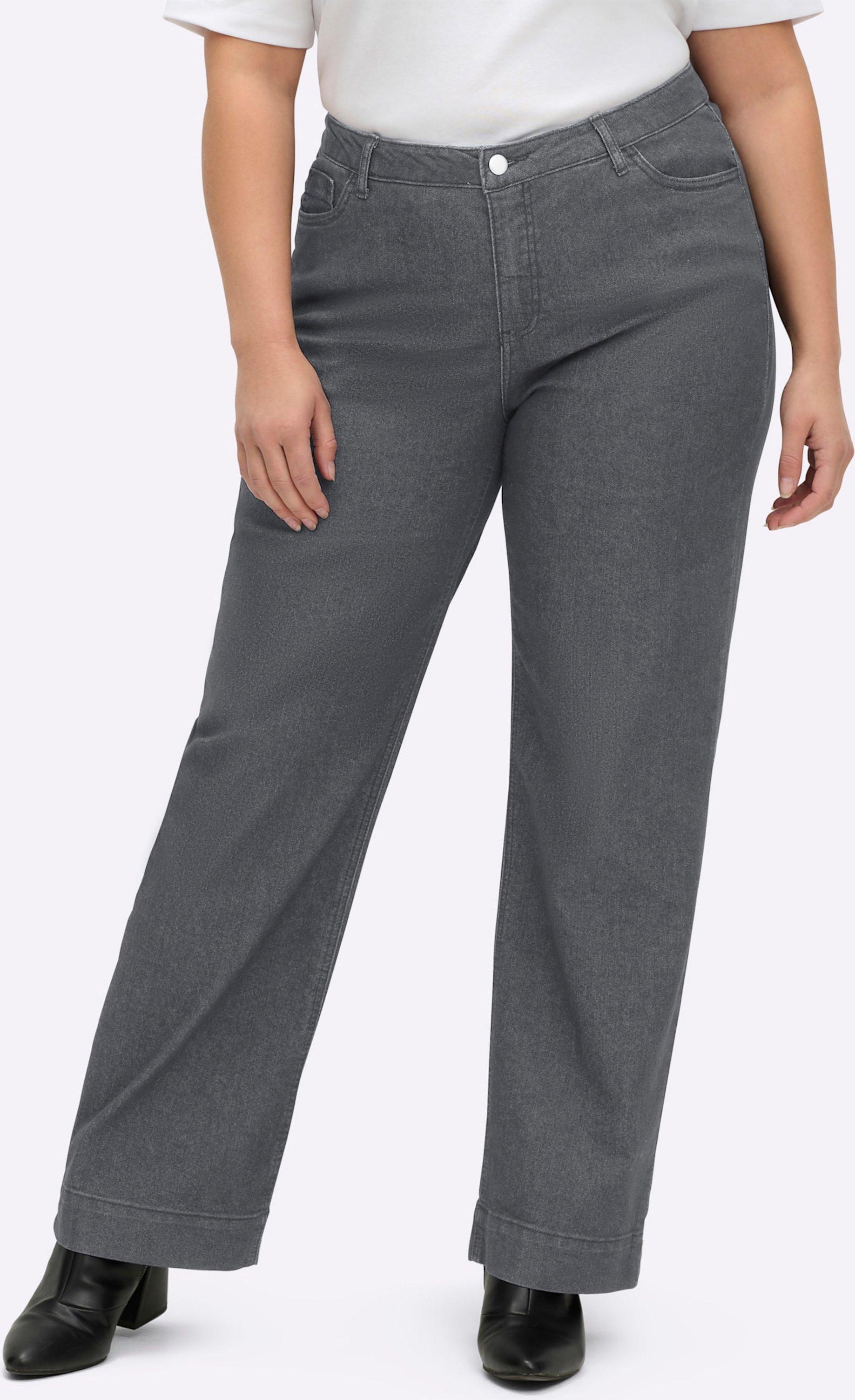 Sheego Jeans mit weitem Bein