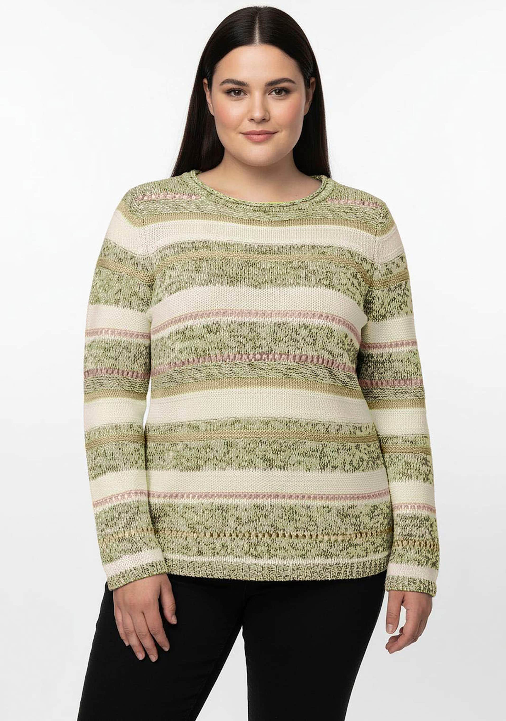 Sheego Strickpullover mit Streifen-Muster