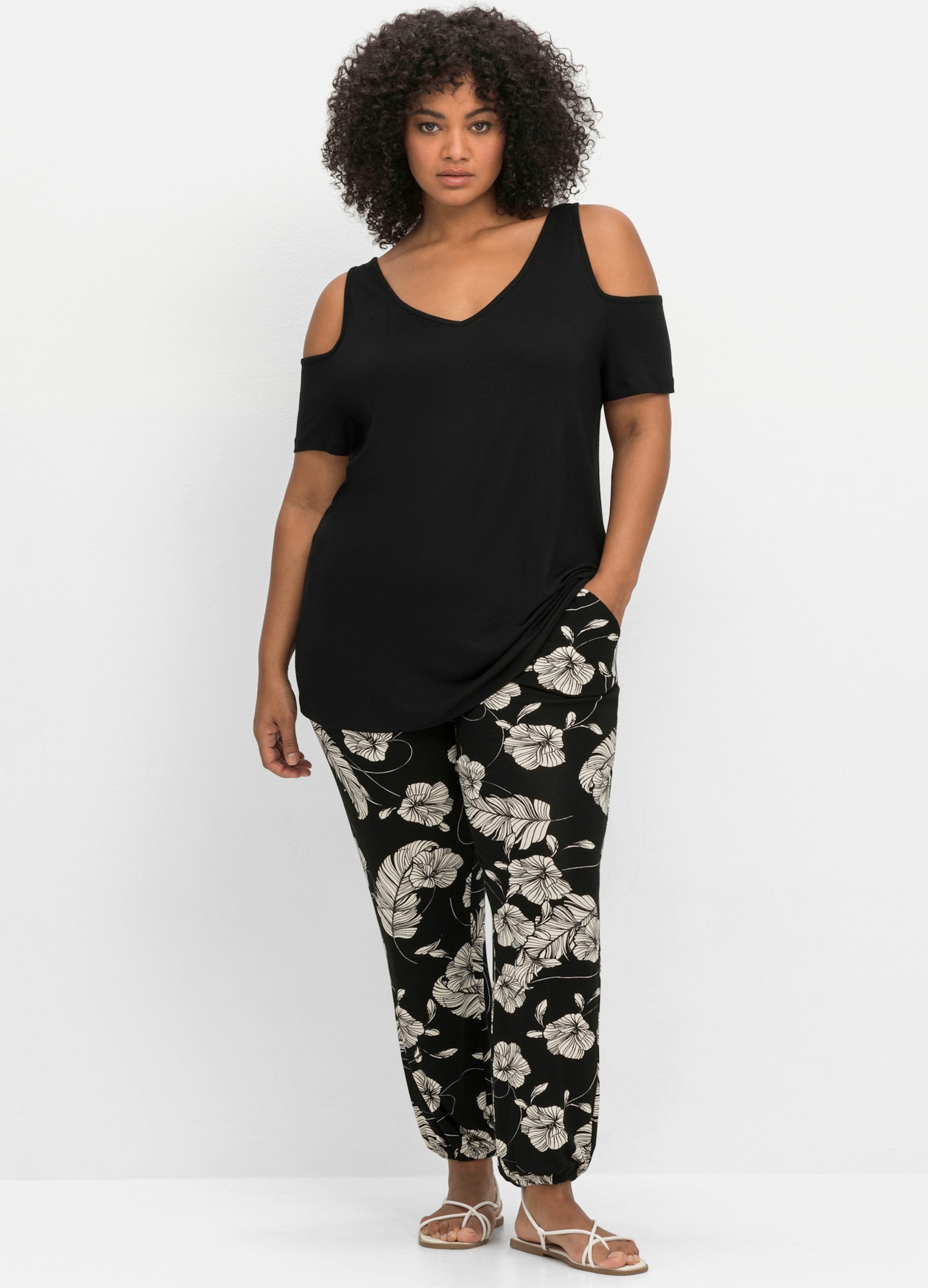 Sheego V-Shirt im Off-Shoulder-Look