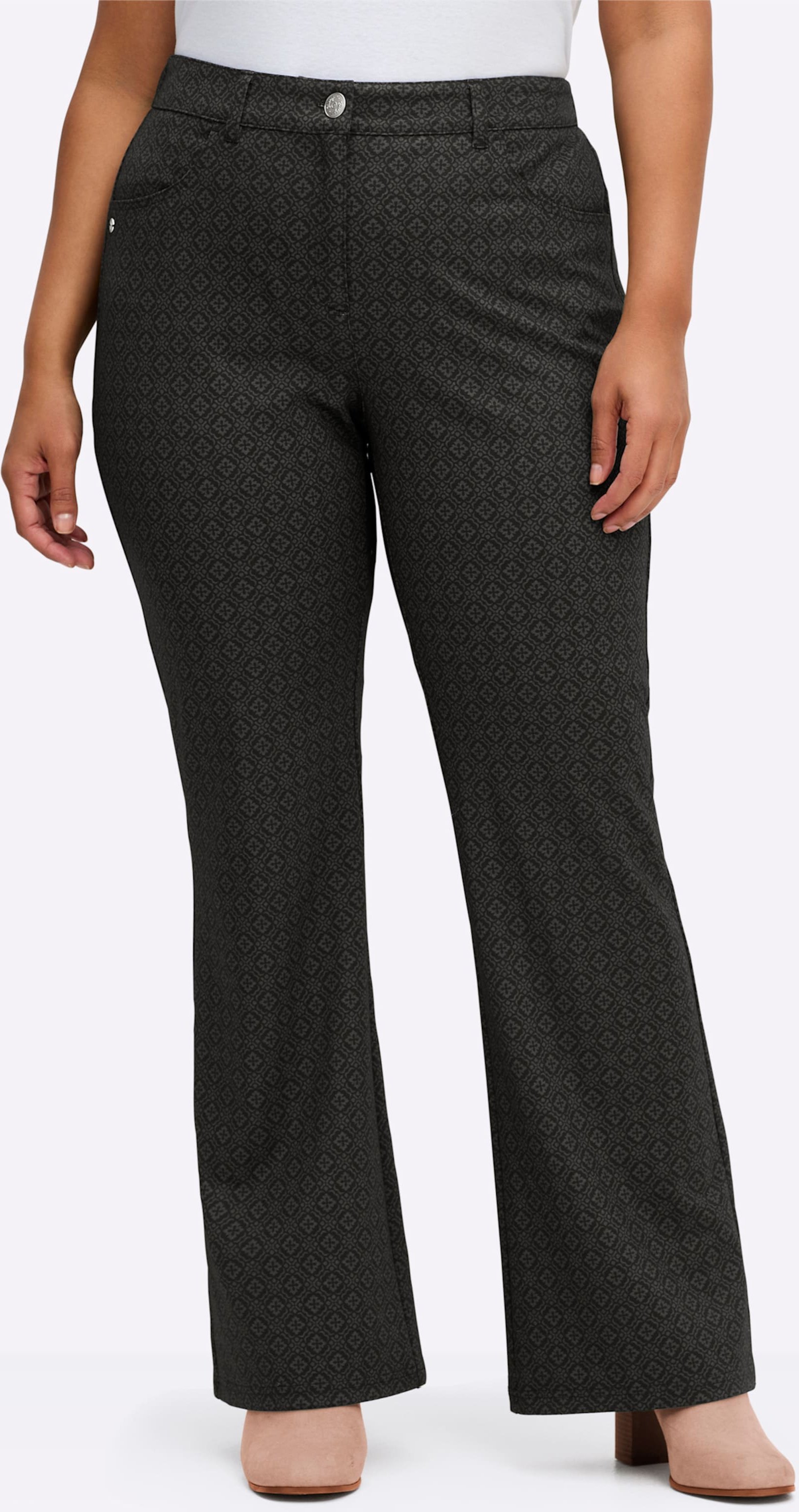 Sheego Bootcuthose mit Jacquard-Kacheldruck