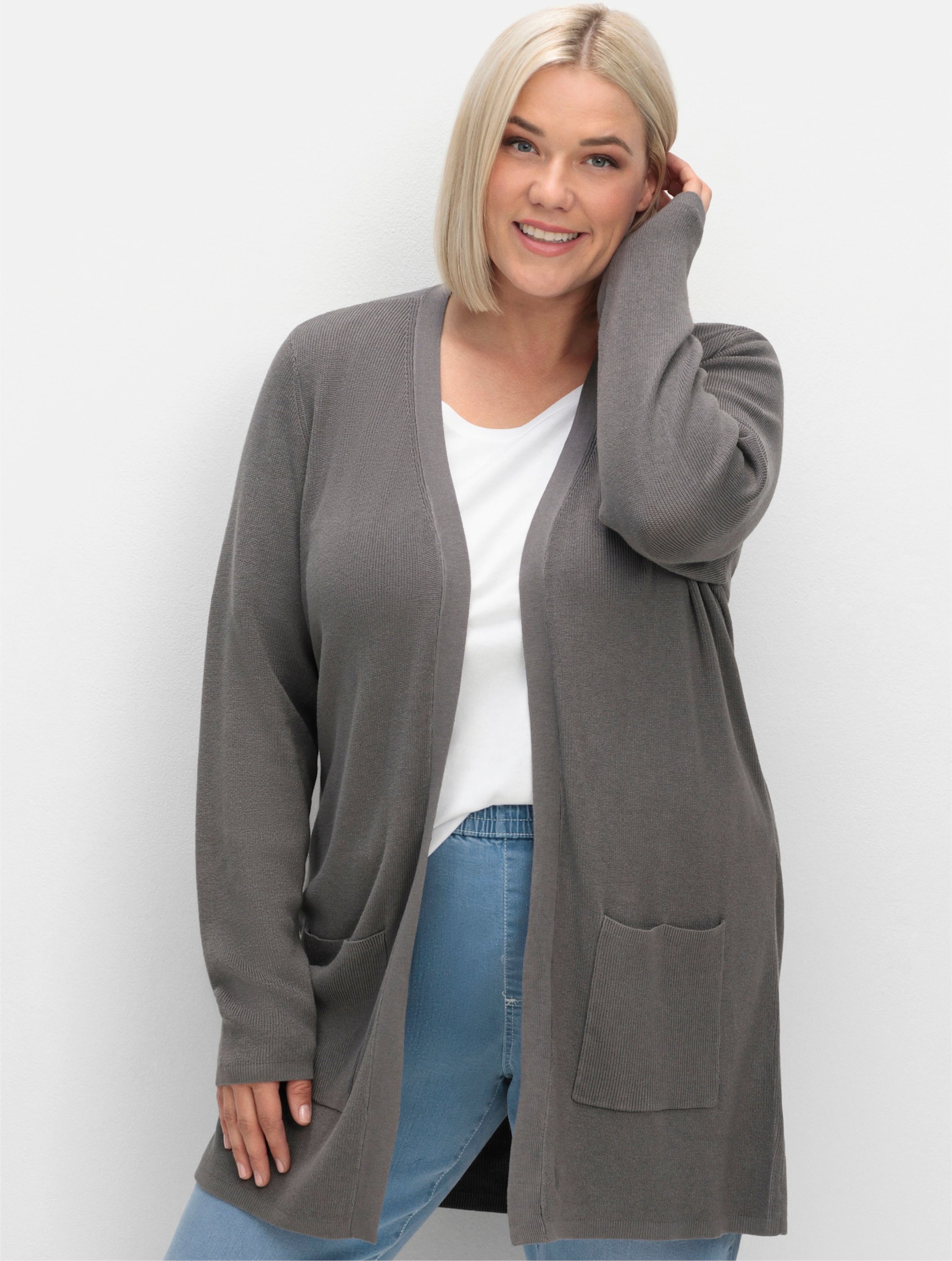 Sheego Longstrickjacke in Viskose-Qualität