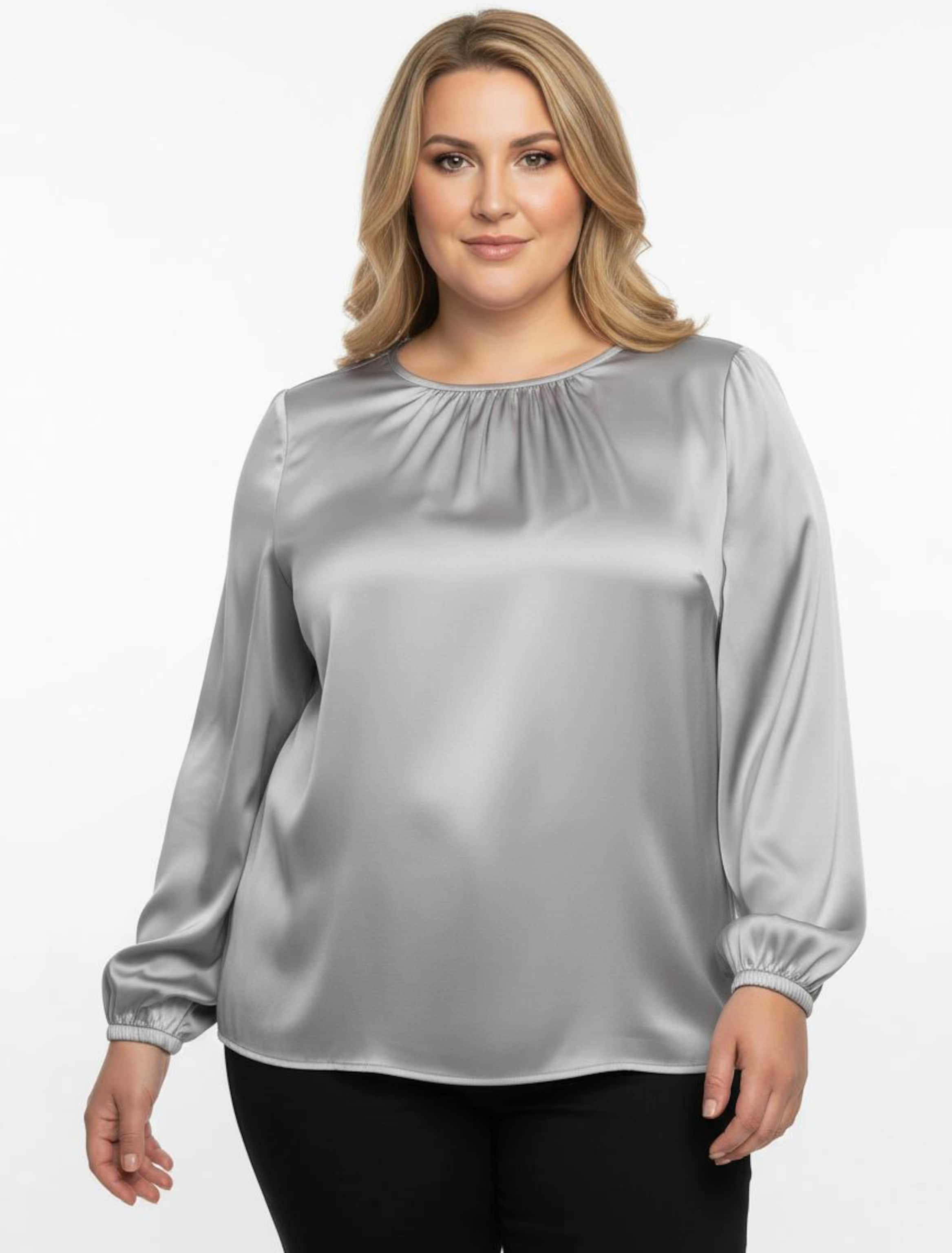 Sheego Satinbluse mit Raffungen