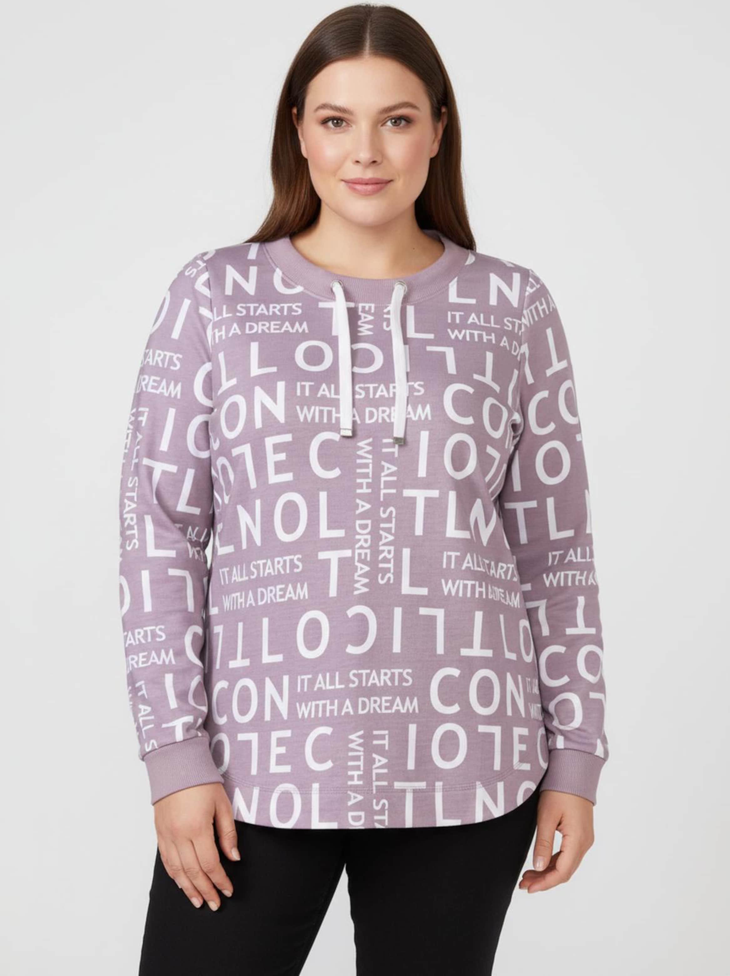 Thumbnail - Sheego Longsweatshirt mit Lettering-Druck