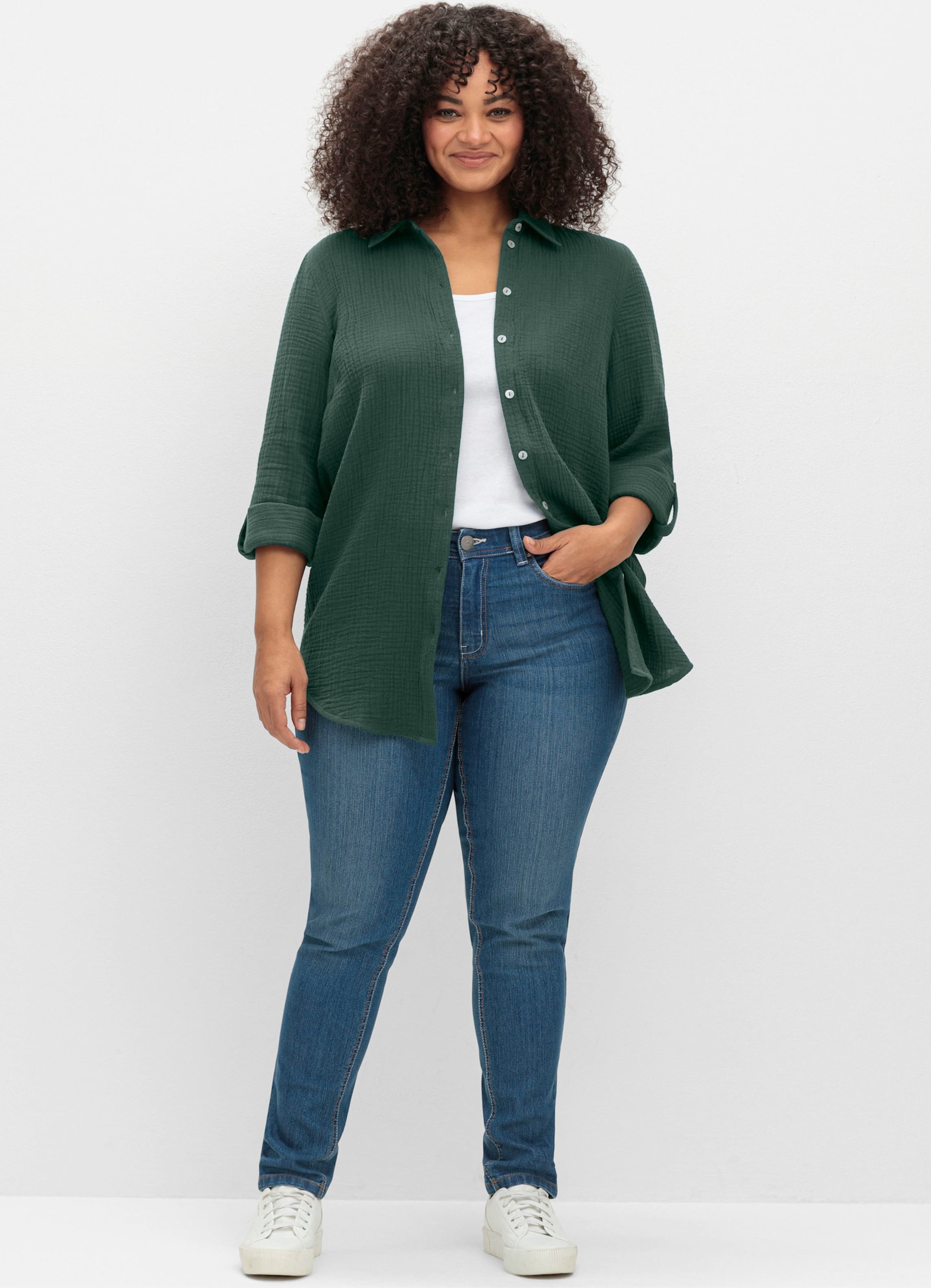 Thumbnail - Sheego Baumwollbluse in Musselinqualität