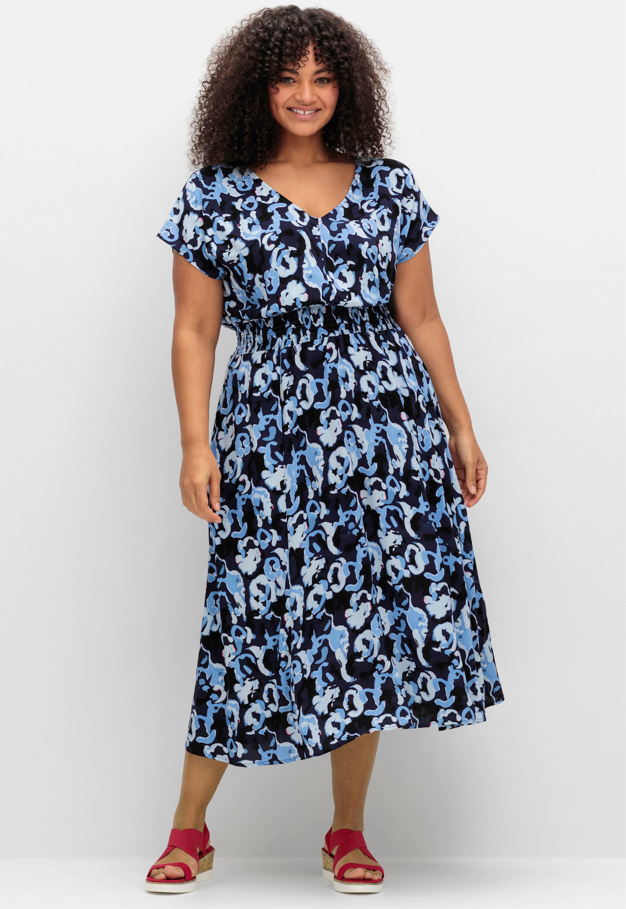 Sheego Druckkleid mit Smokbund