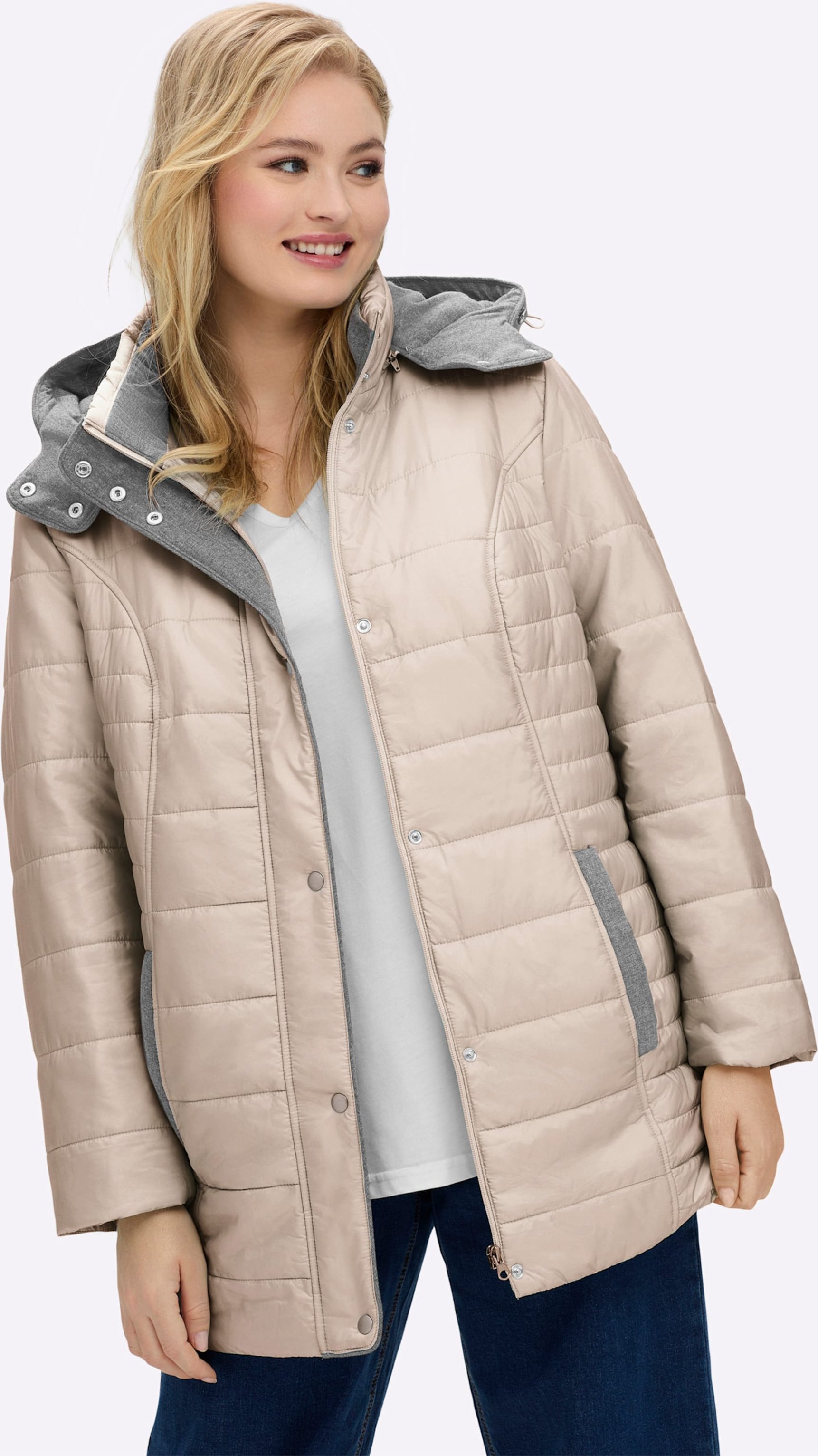 Sheego Steppjacke mit abnehmbarer Kapuze