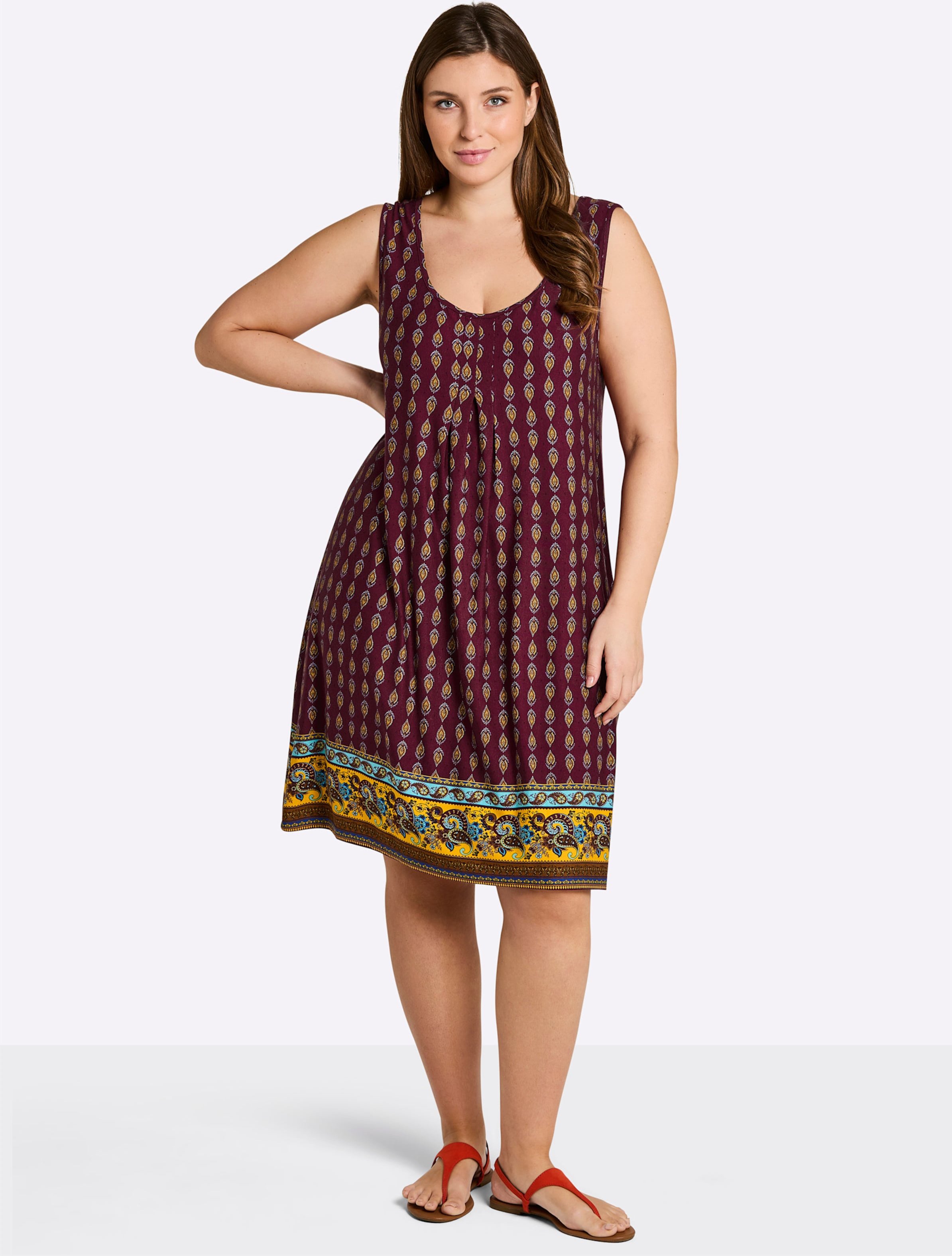 Sheego Druckkleid mit Biesen