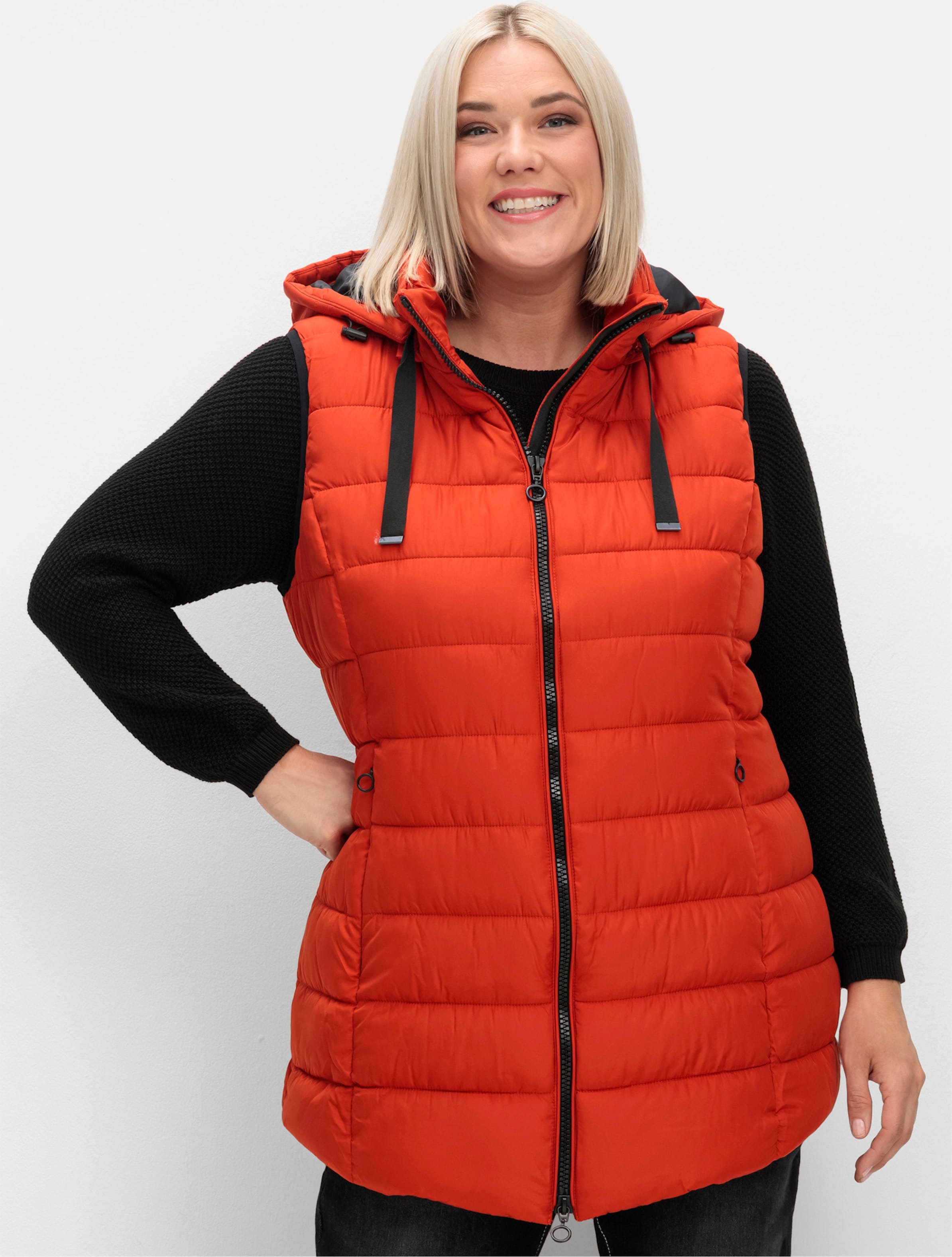 Sheego Steppweste mit abzippbarer Kapuze