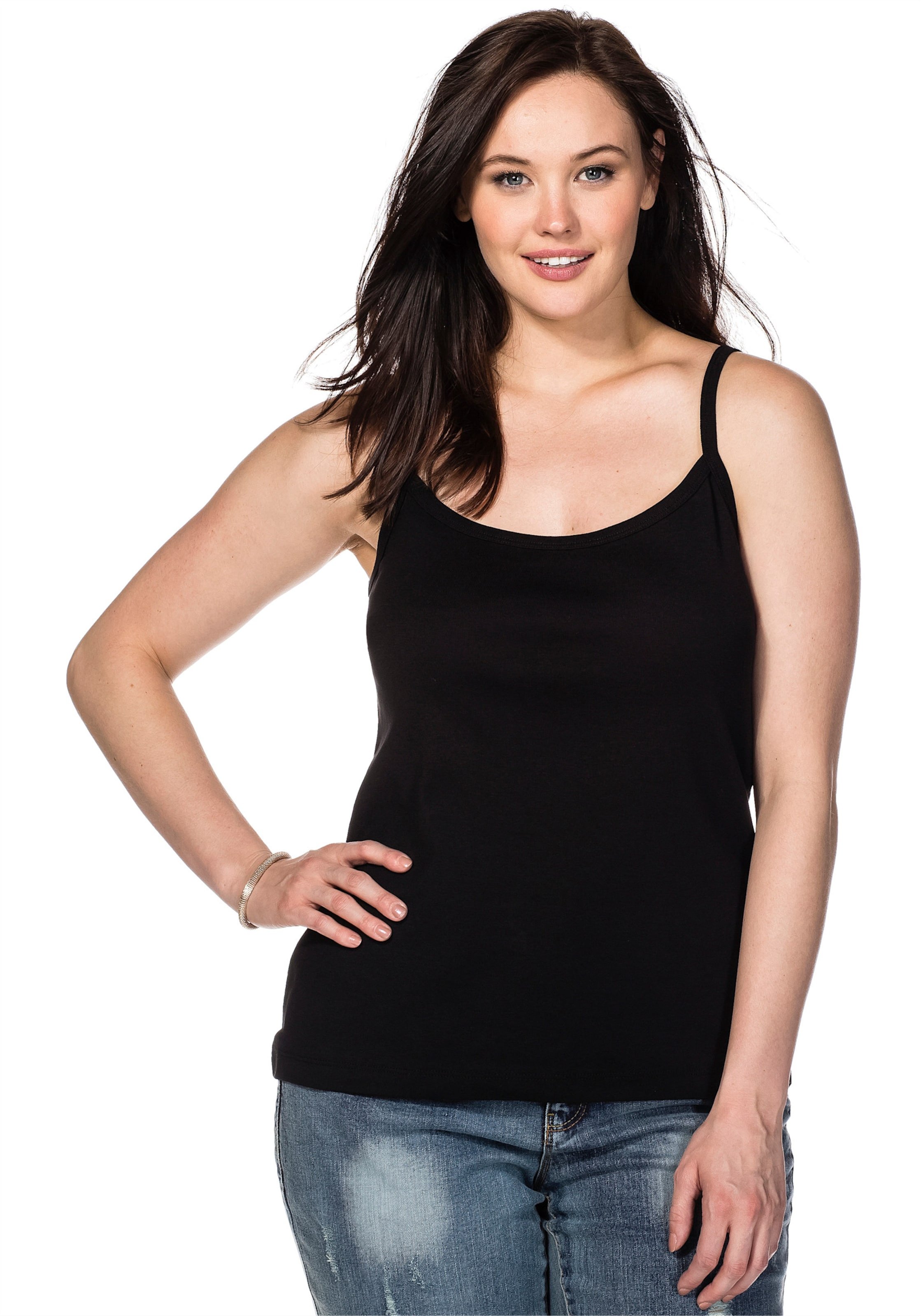 Sheego Spaghettitop in Rippqualität