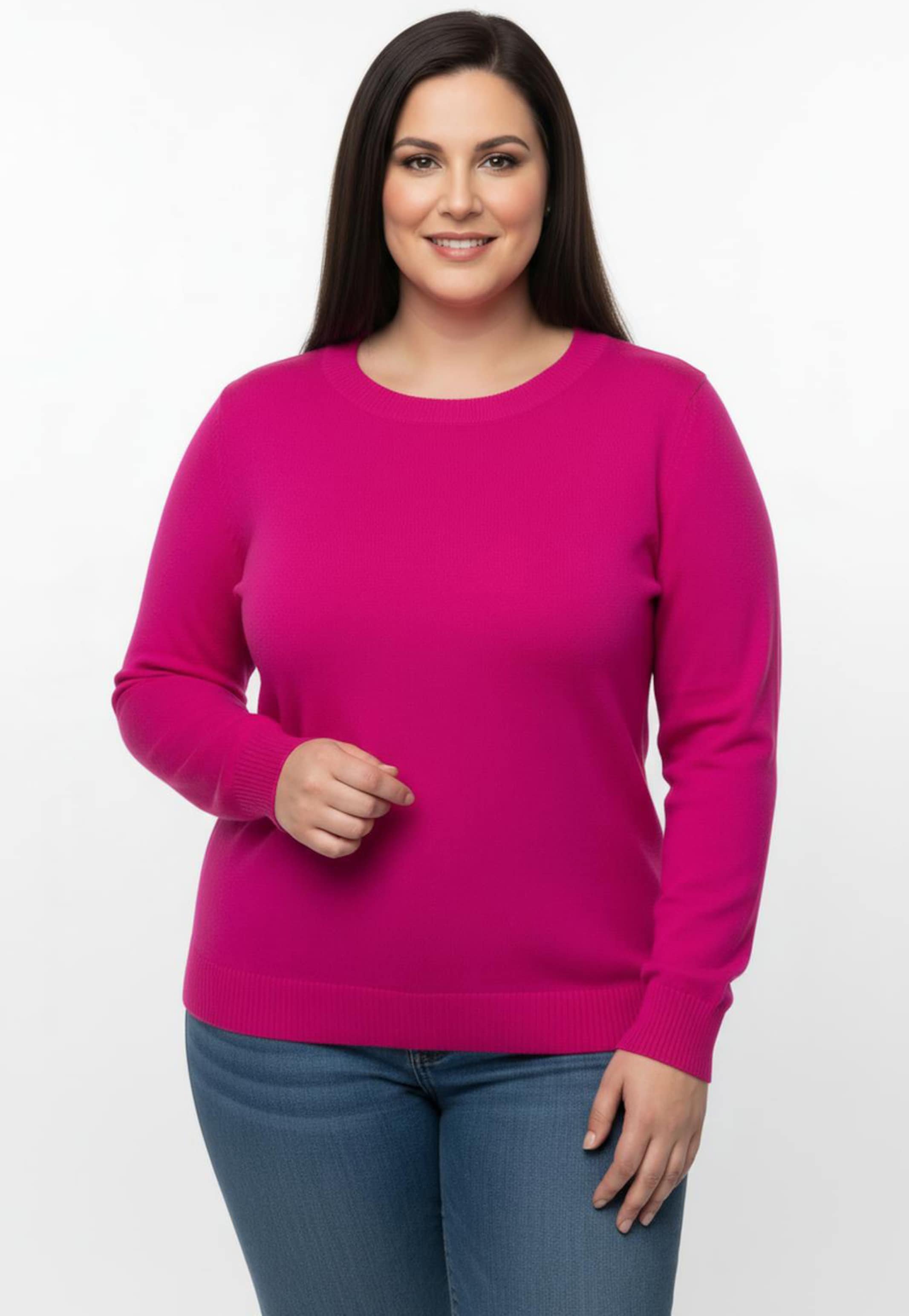 Sheego Langarm-Pullover aus reiner Baumwolle