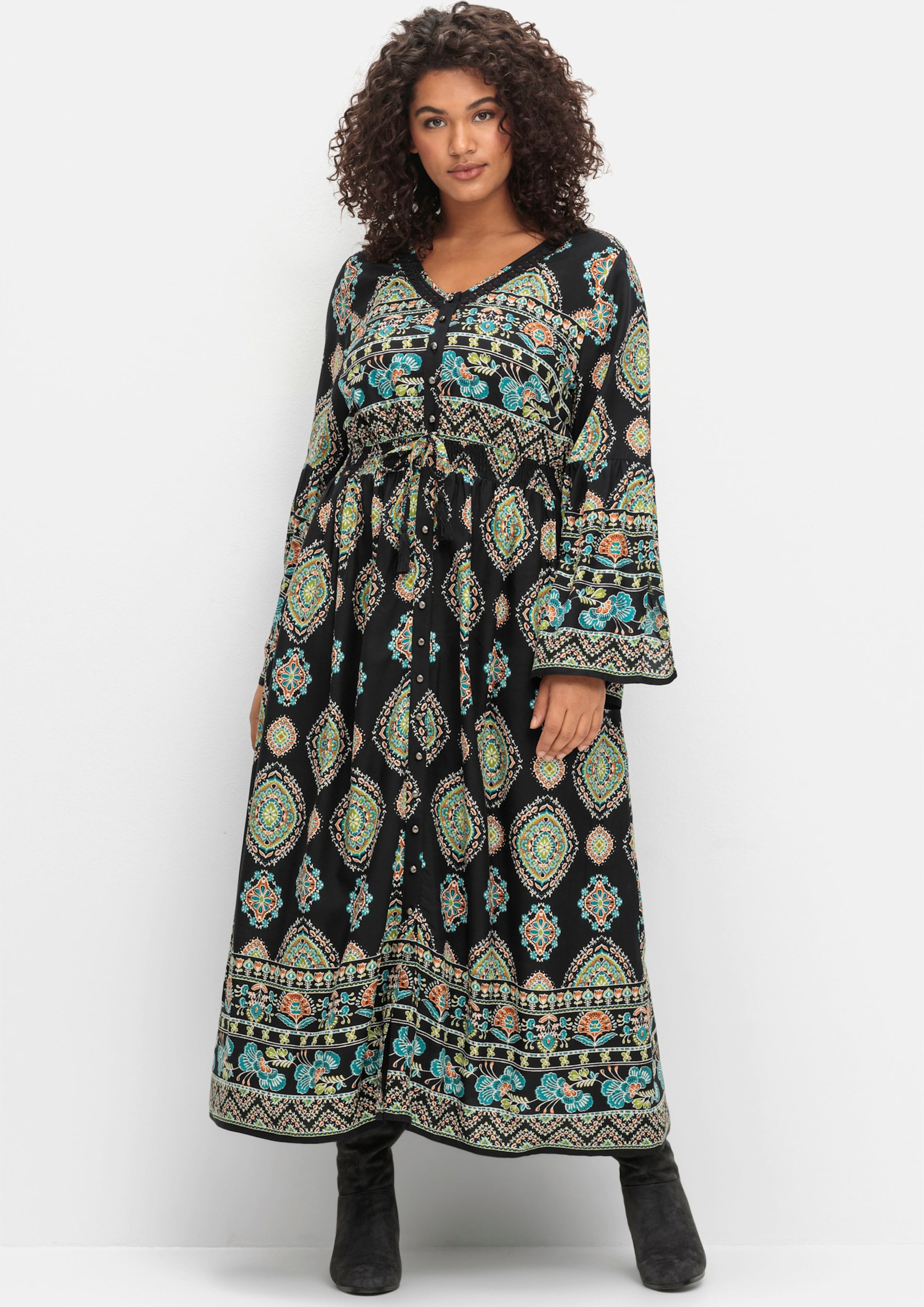 Sheego Maxikleid im Boho-Stil