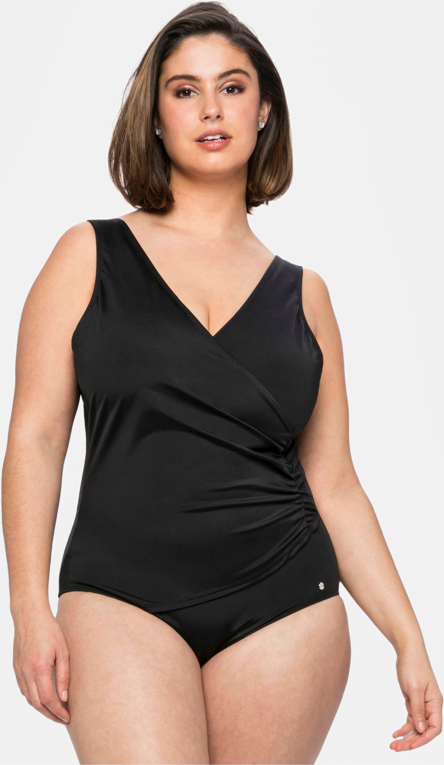 Sheego Badeanzug in Wickeloptik