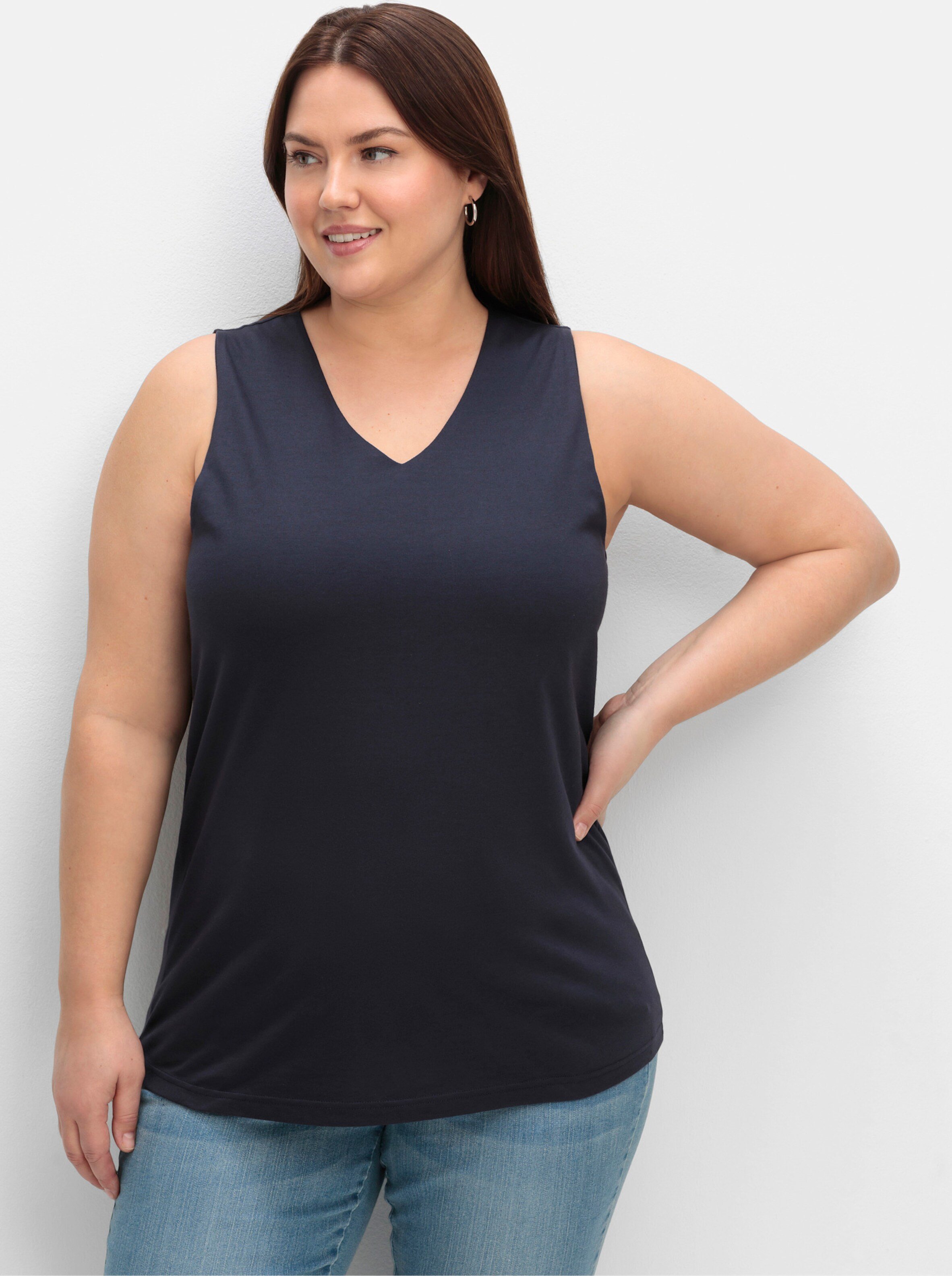 Sheego Tanktop mit doppellagigem Vorderteil