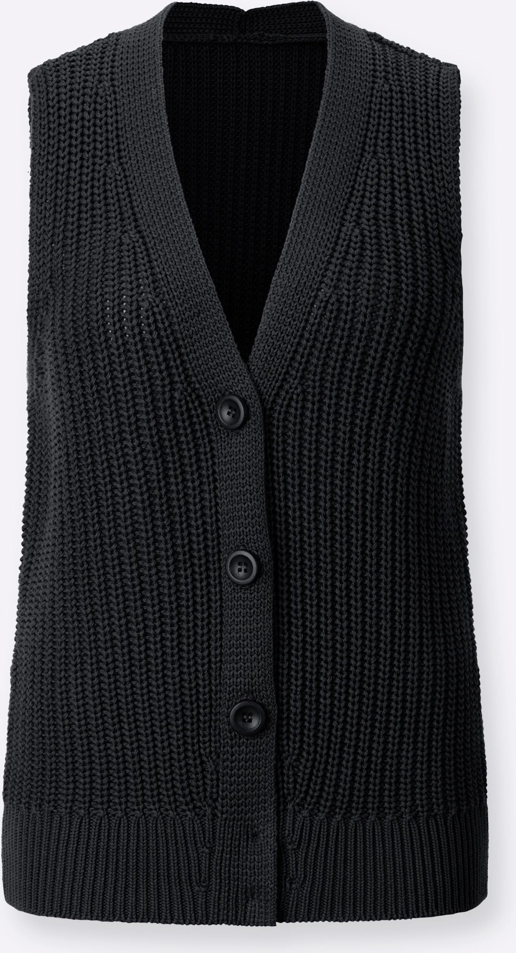 Sheego Strickweste in Grobstrick-Optik
