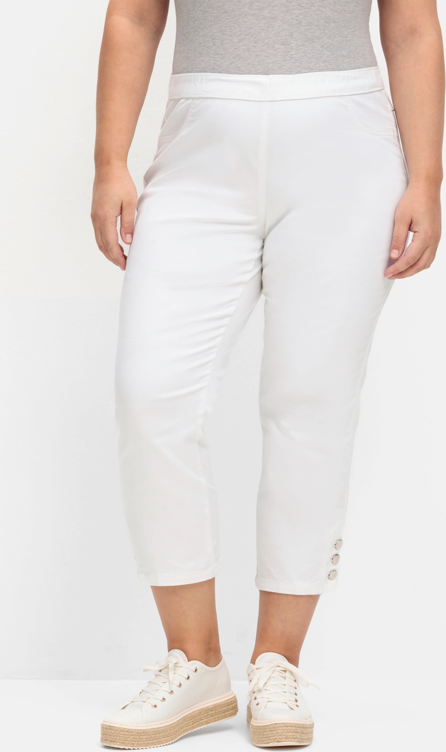 Sheego 7/8-Jeans mit seitlichen Zierknöpfen