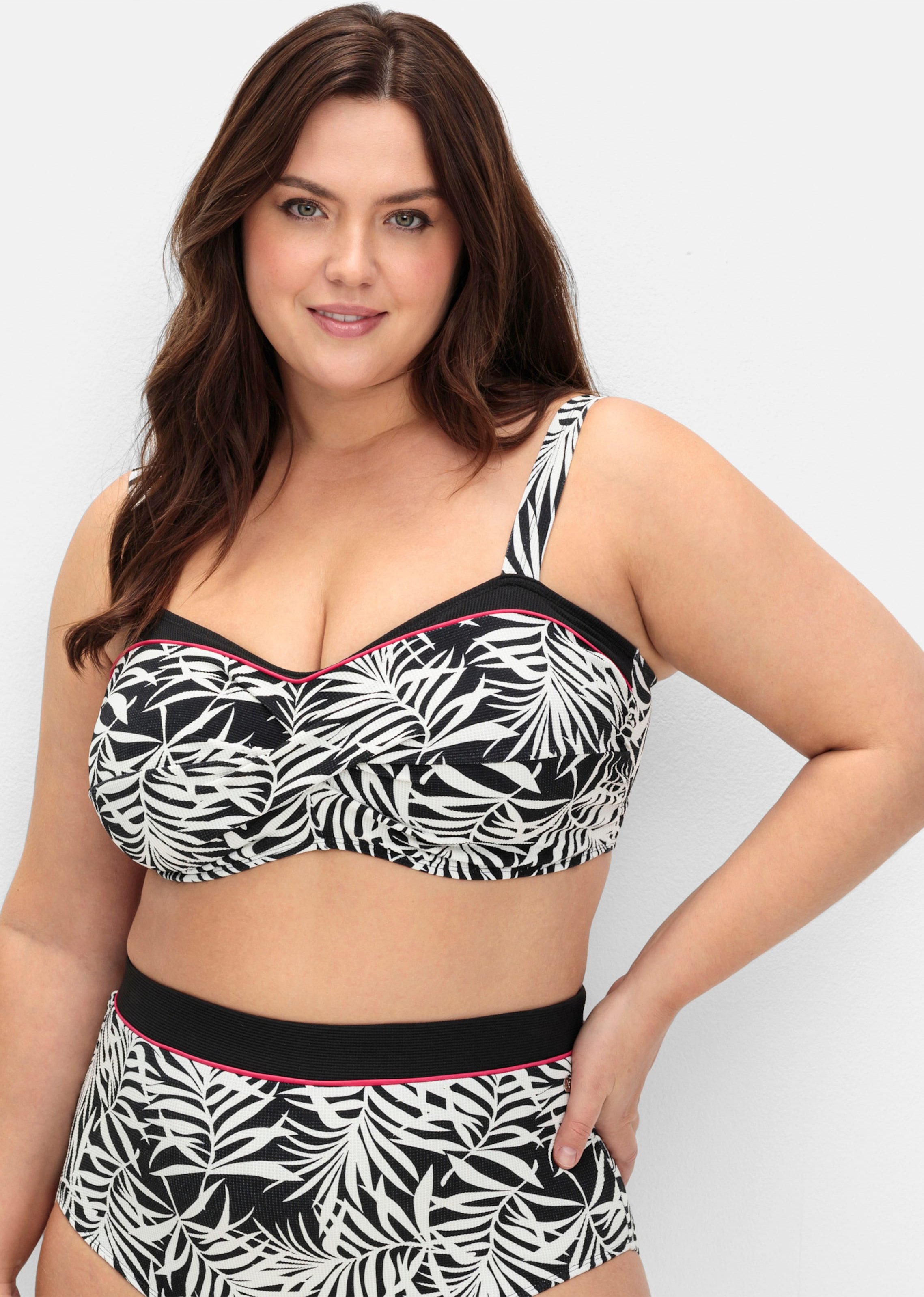 Sheego Bikini-Oberteil mit Blätterprint