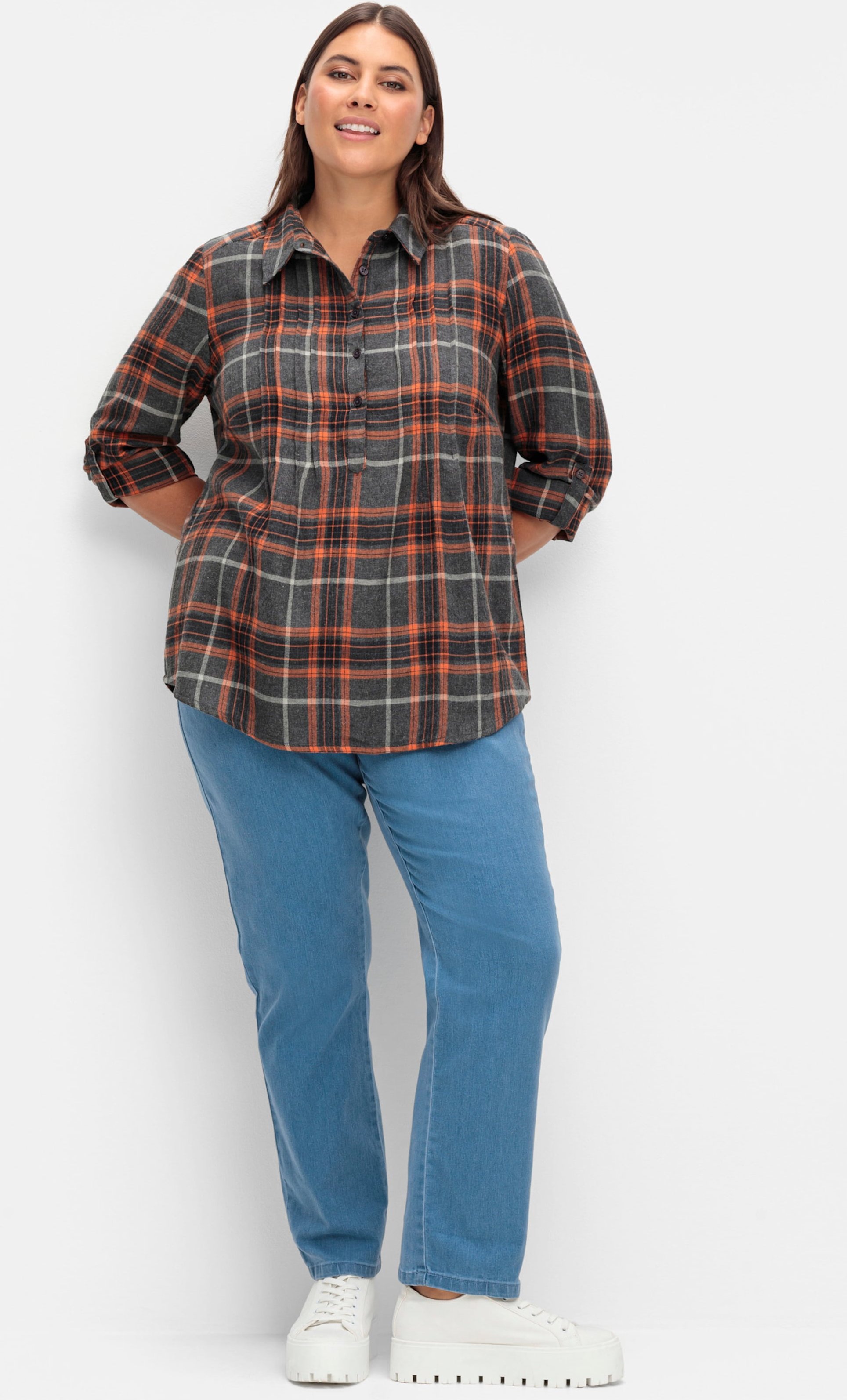 Sheego Tunika aus Flanell, kariert