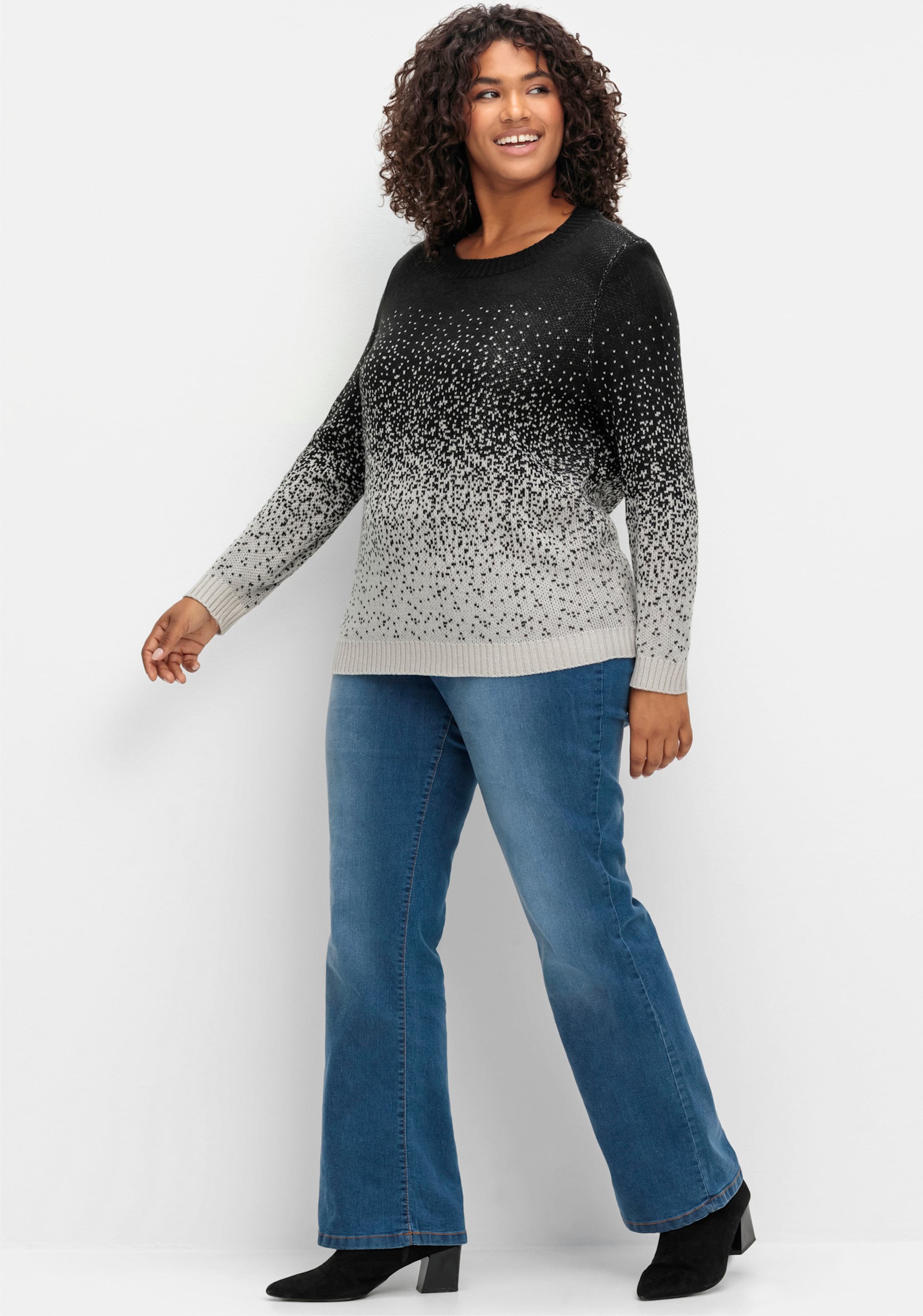 Sheego Jacquardpullover aus Jacquard-Strick