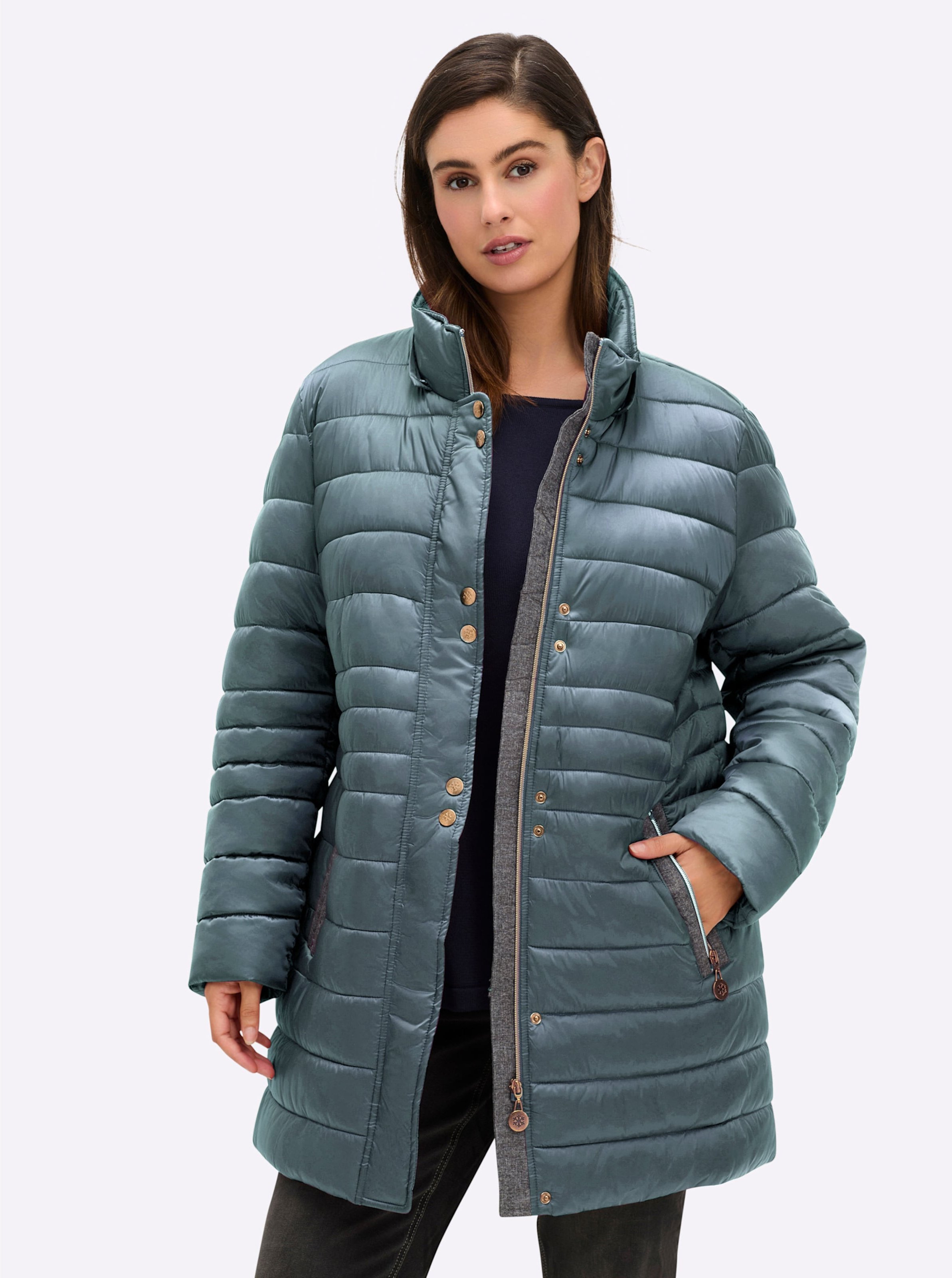 Sheego Steppjacke mit Pelz-Imitat