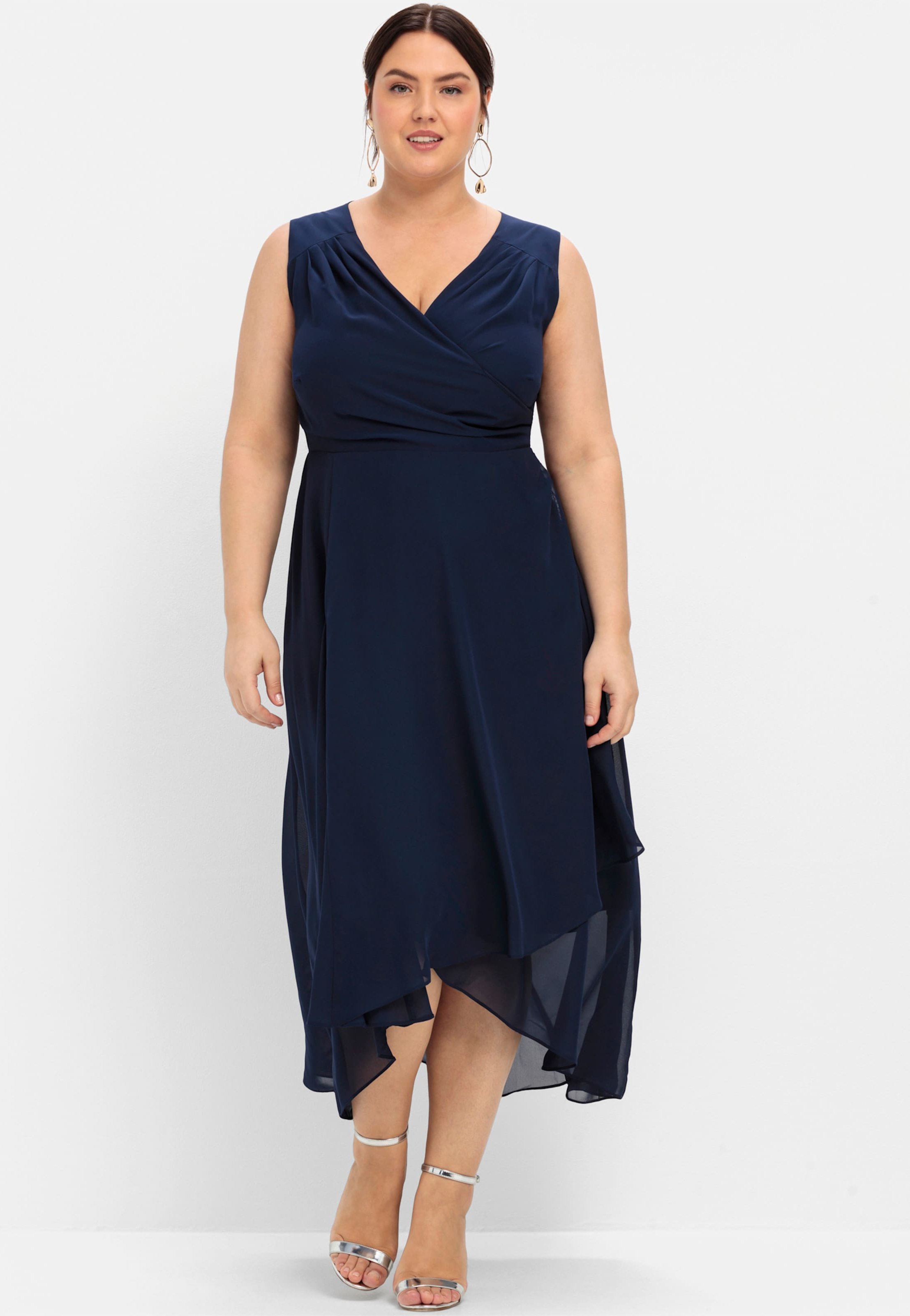 Sheego Abendkleid in Wickeloptik, aus Chiffon